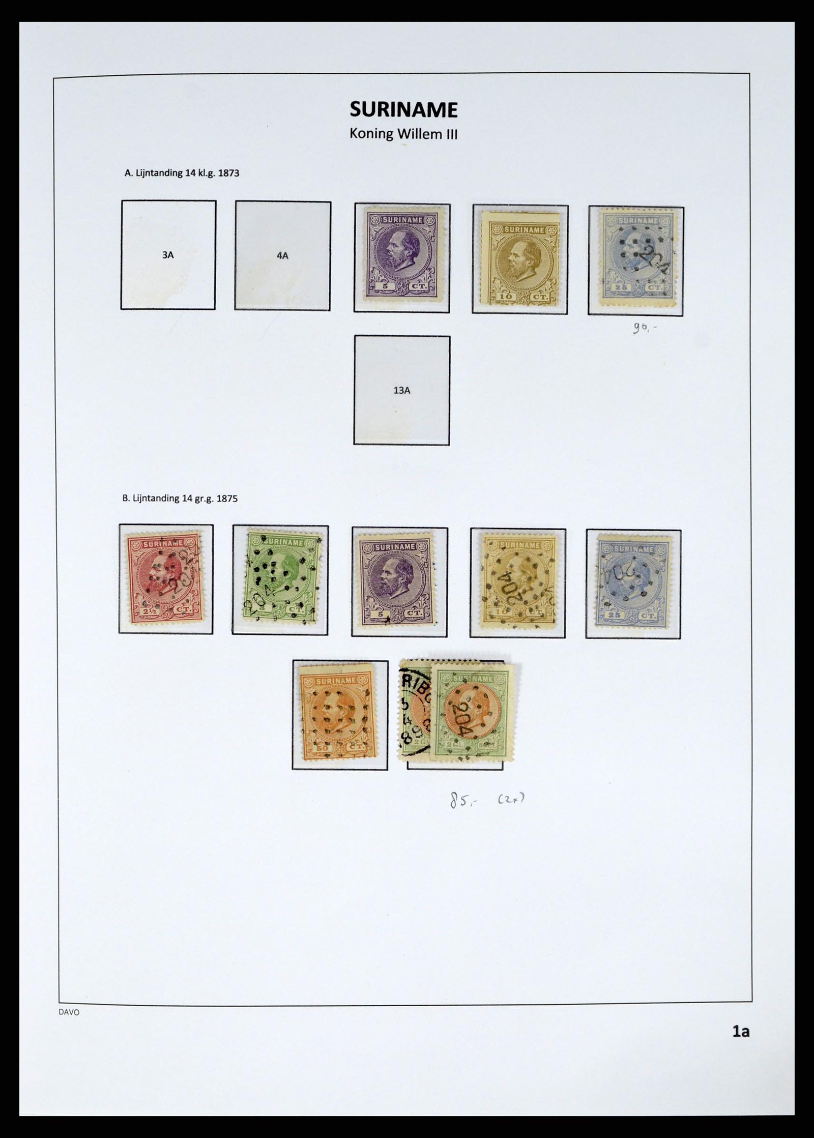 37685 002 - Postzegelverzameling 37685 Suriname 1873-1975.