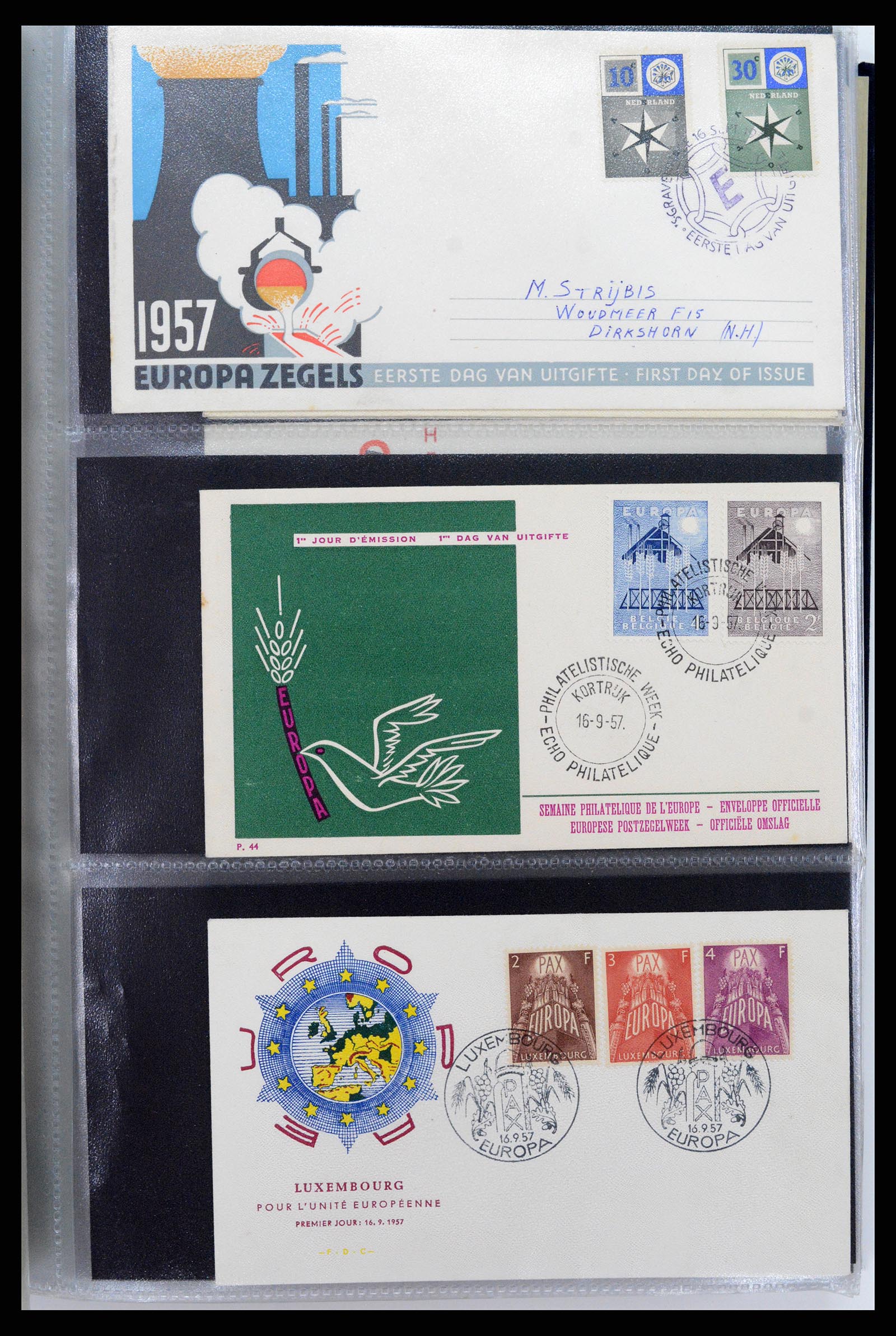 37694 002 - Postzegelverzameling 37694 Europa CEPT FDC's 1956-1970.