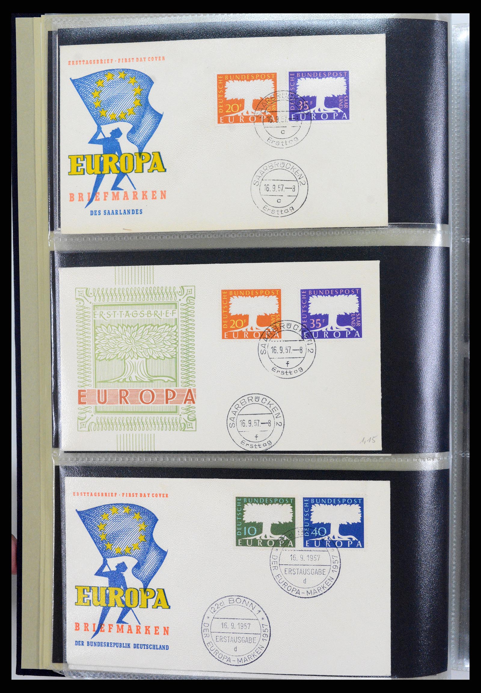 37694 003 - Postzegelverzameling 37694 Europa CEPT FDC's 1956-1970.