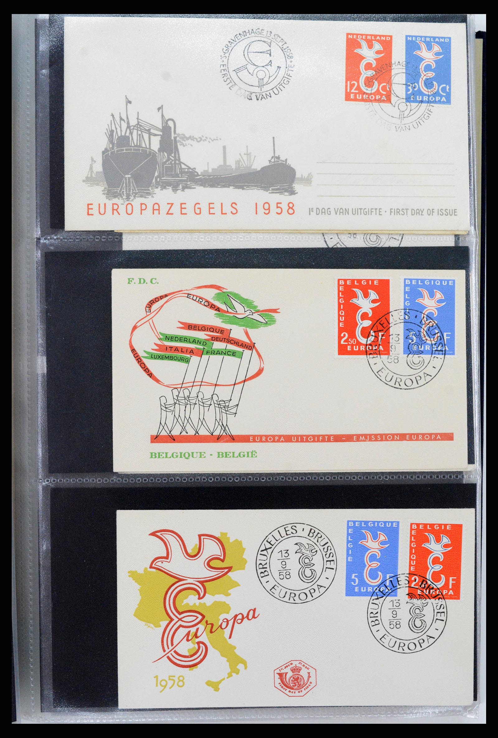 37694 007 - Postzegelverzameling 37694 Europa CEPT FDC's 1956-1970.