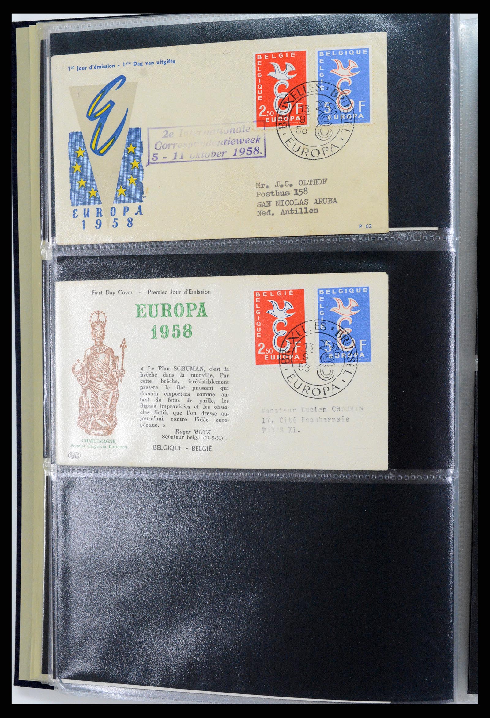 37694 008 - Postzegelverzameling 37694 Europa CEPT FDC's 1956-1970.