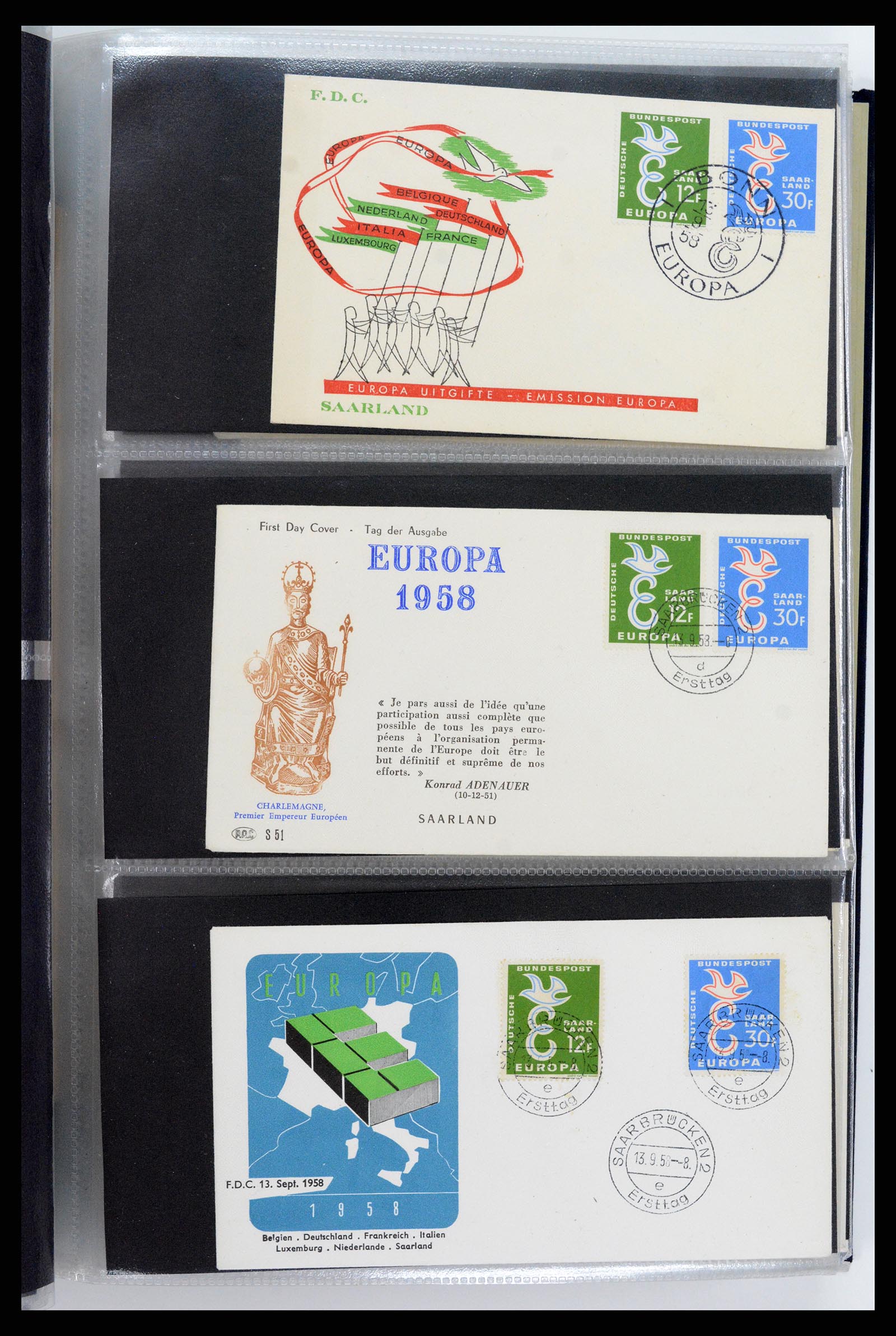 37694 016 - Postzegelverzameling 37694 Europa CEPT FDC's 1956-1970.