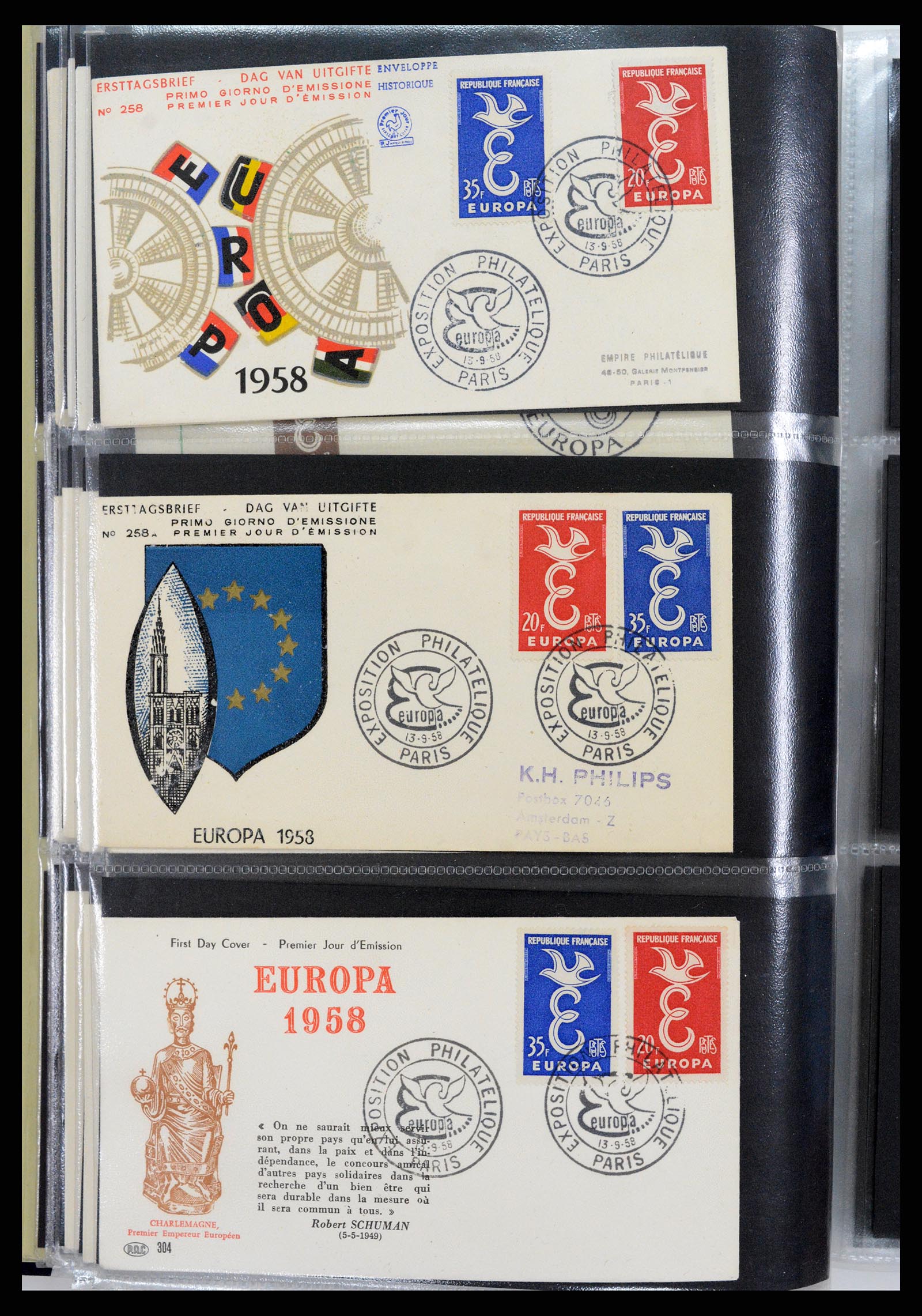37694 017 - Postzegelverzameling 37694 Europa CEPT FDC's 1956-1970.