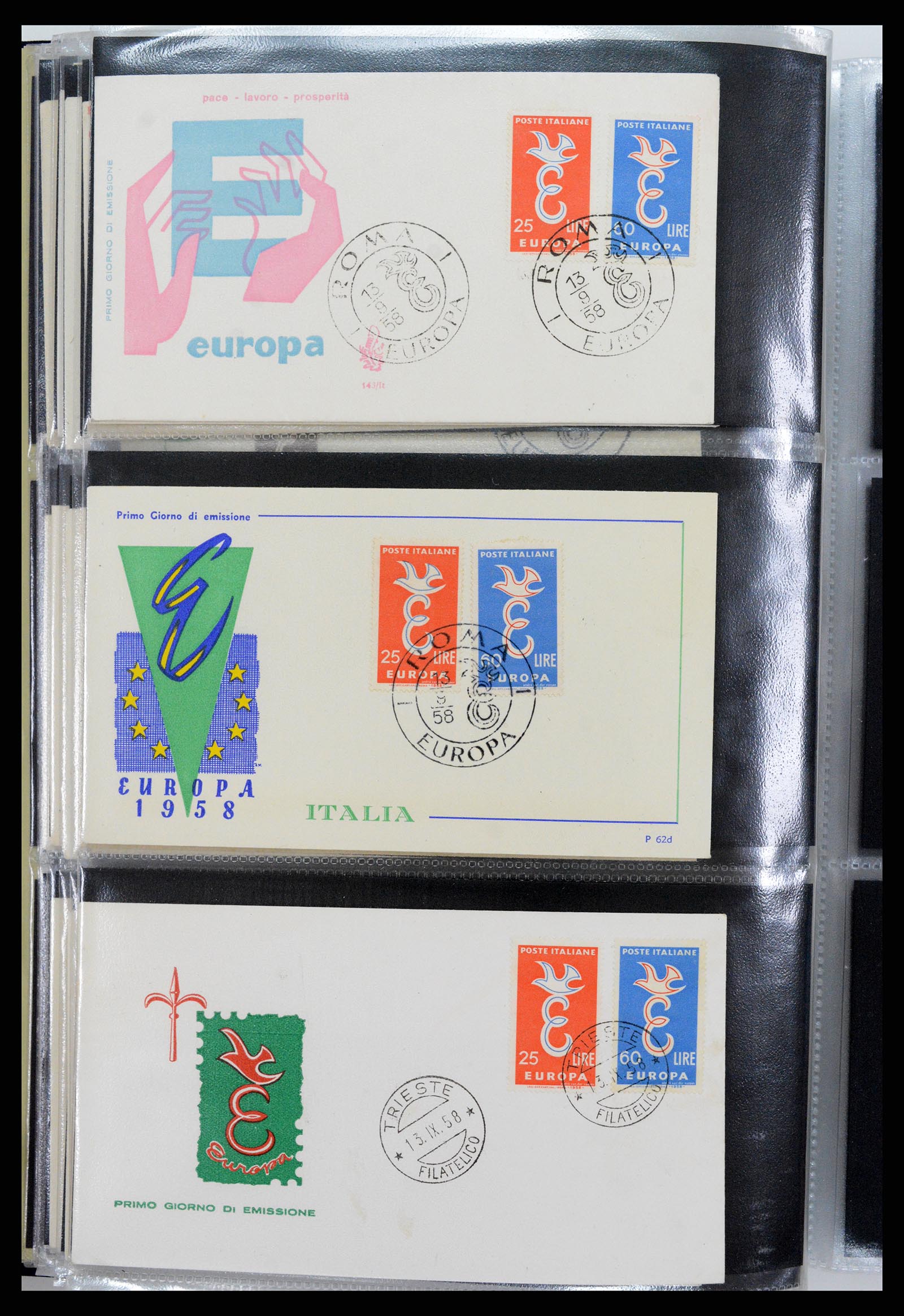 37694 019 - Postzegelverzameling 37694 Europa CEPT FDC's 1956-1970.