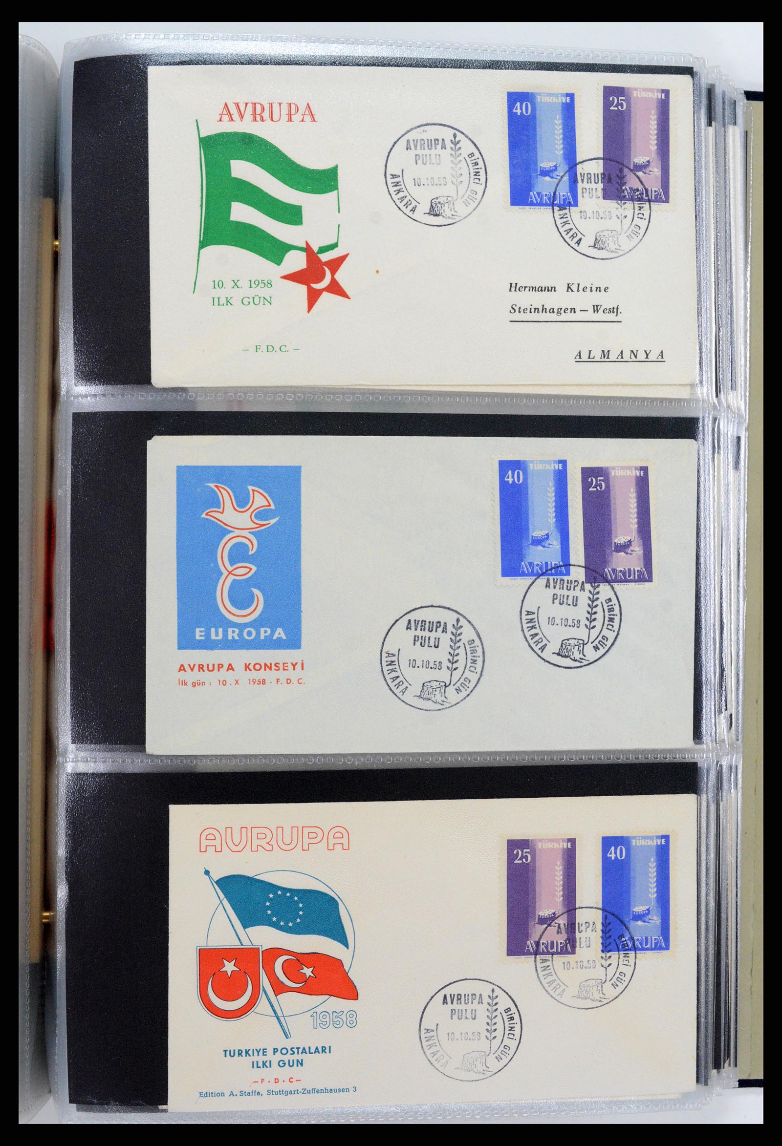 37694 020 - Postzegelverzameling 37694 Europa CEPT FDC's 1956-1970.