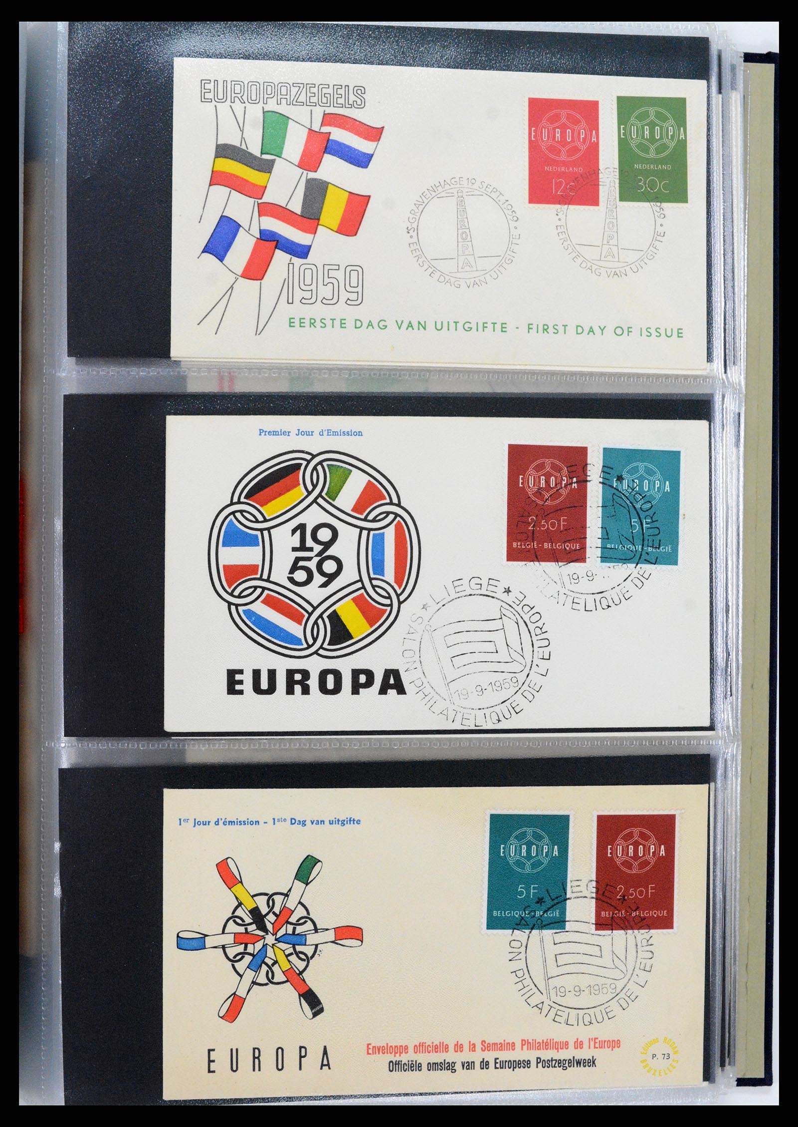37694 022 - Postzegelverzameling 37694 Europa CEPT FDC's 1956-1970.