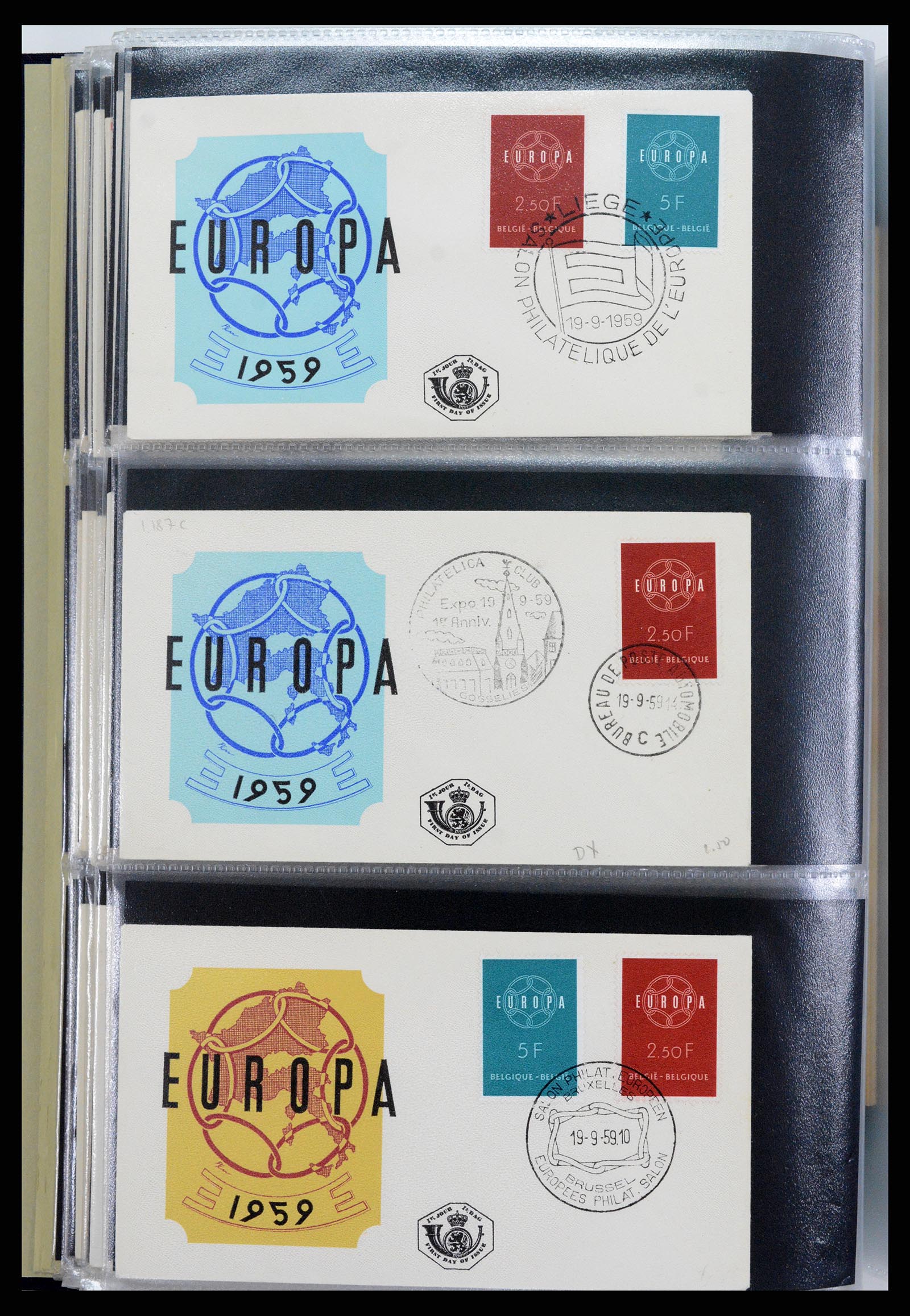 37694 023 - Postzegelverzameling 37694 Europa CEPT FDC's 1956-1970.