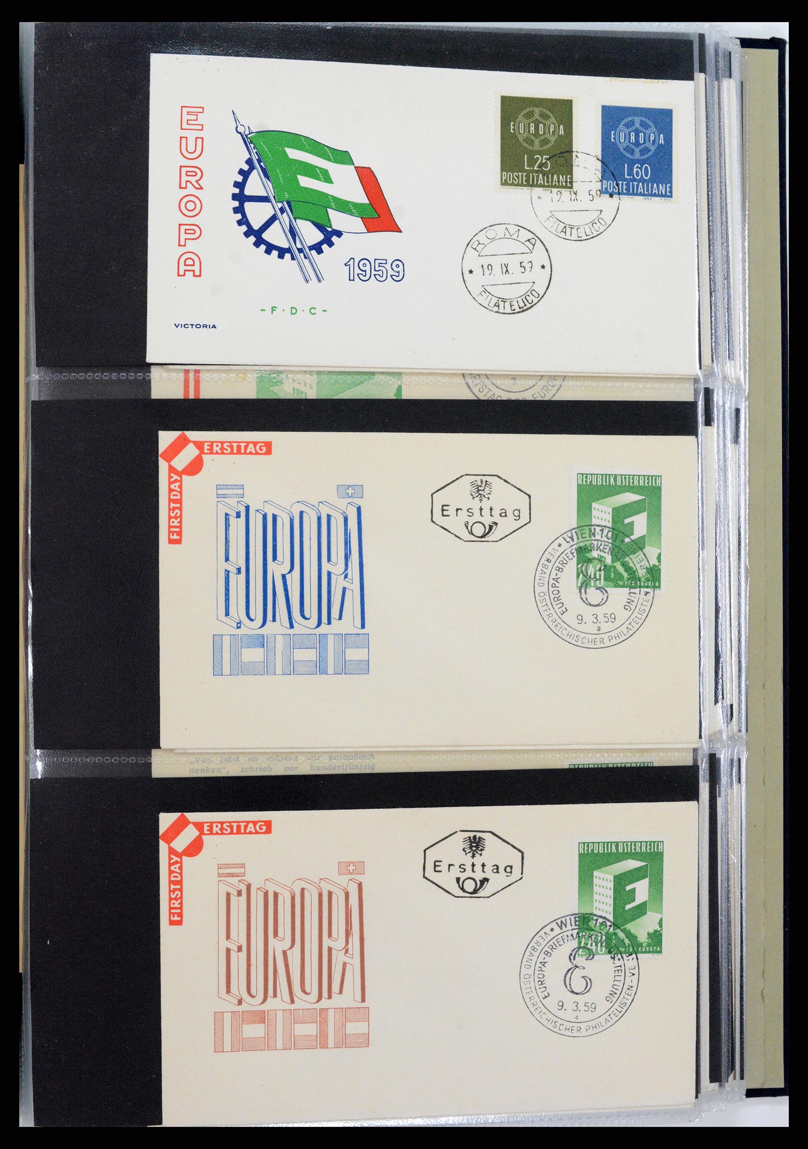 37694 028 - Postzegelverzameling 37694 Europa CEPT FDC's 1956-1970.