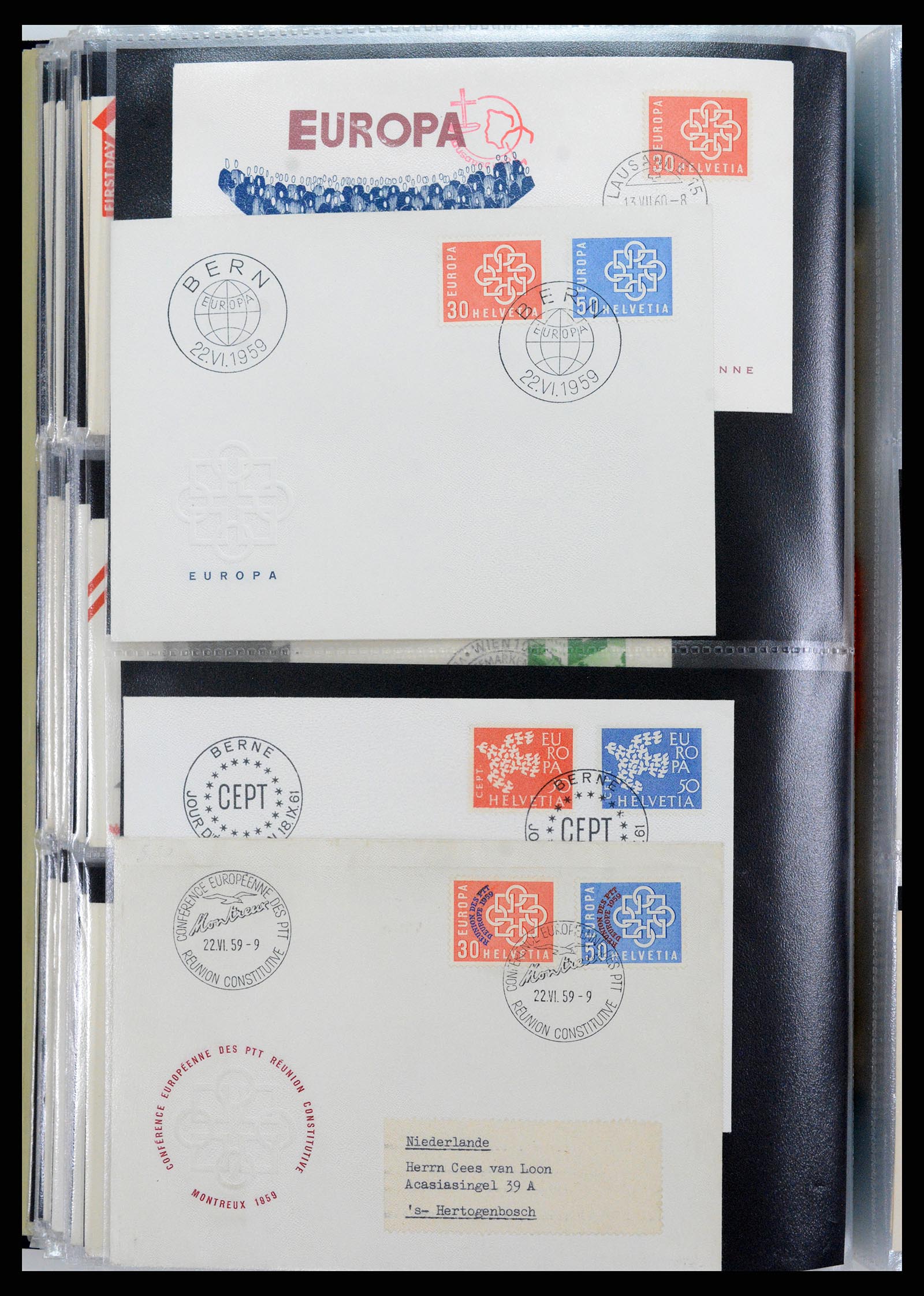 37694 031 - Postzegelverzameling 37694 Europa CEPT FDC's 1956-1970.