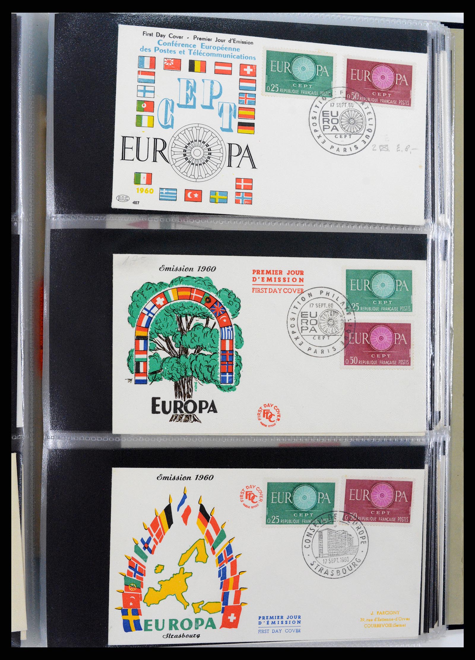37694 034 - Postzegelverzameling 37694 Europa CEPT FDC's 1956-1970.