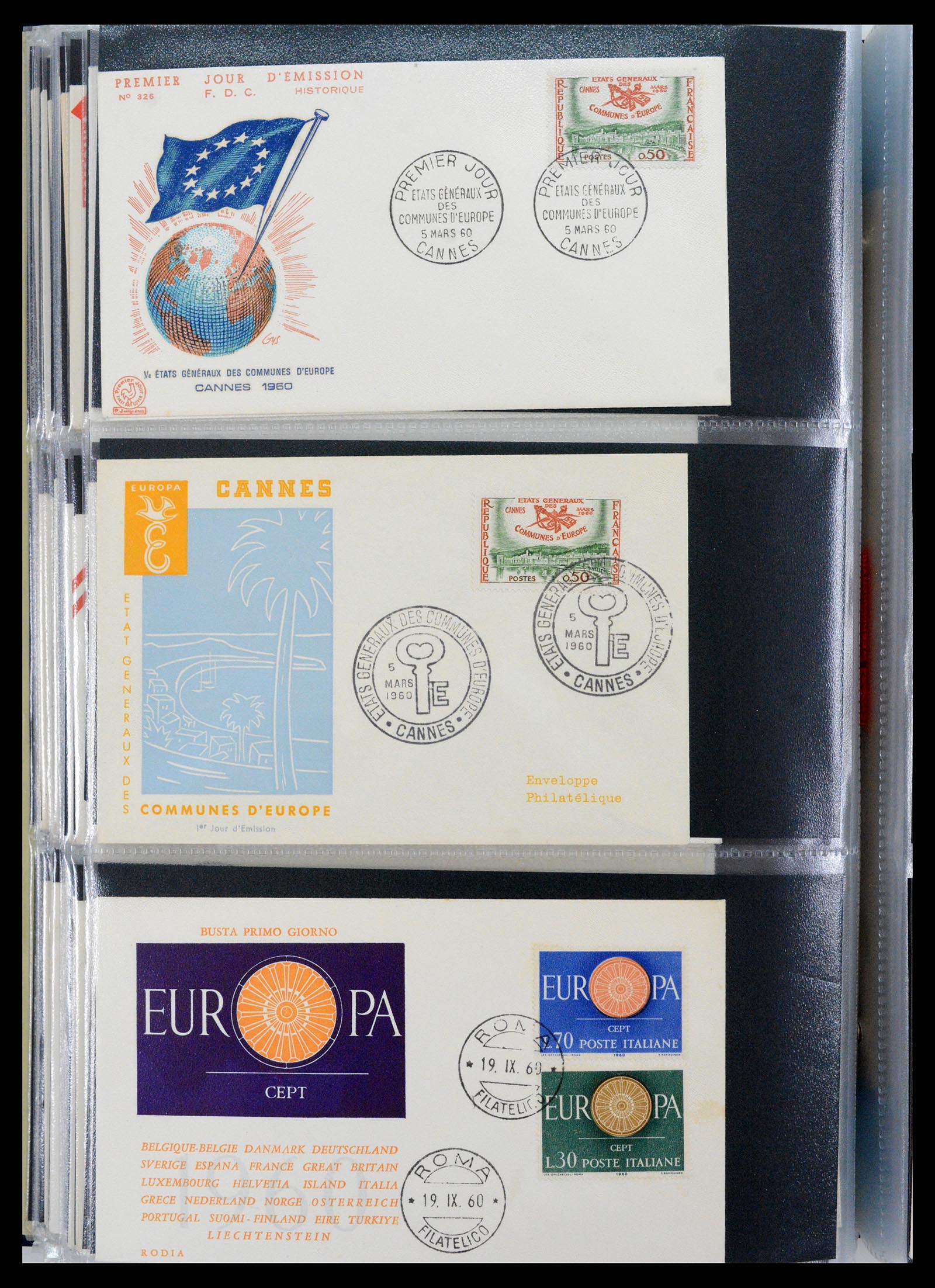 37694 035 - Postzegelverzameling 37694 Europa CEPT FDC's 1956-1970.