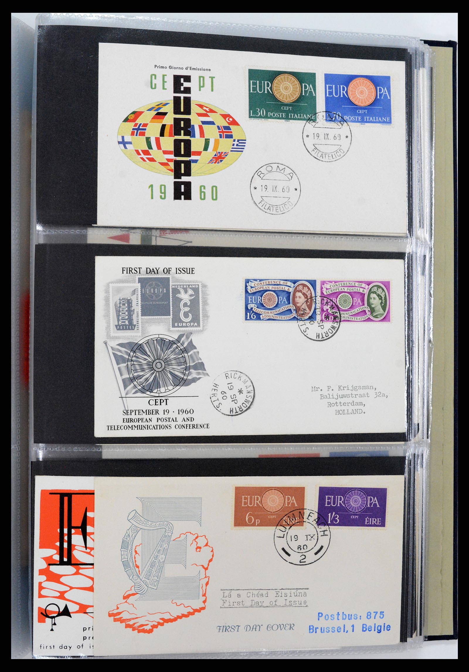 37694 036 - Postzegelverzameling 37694 Europa CEPT FDC's 1956-1970.