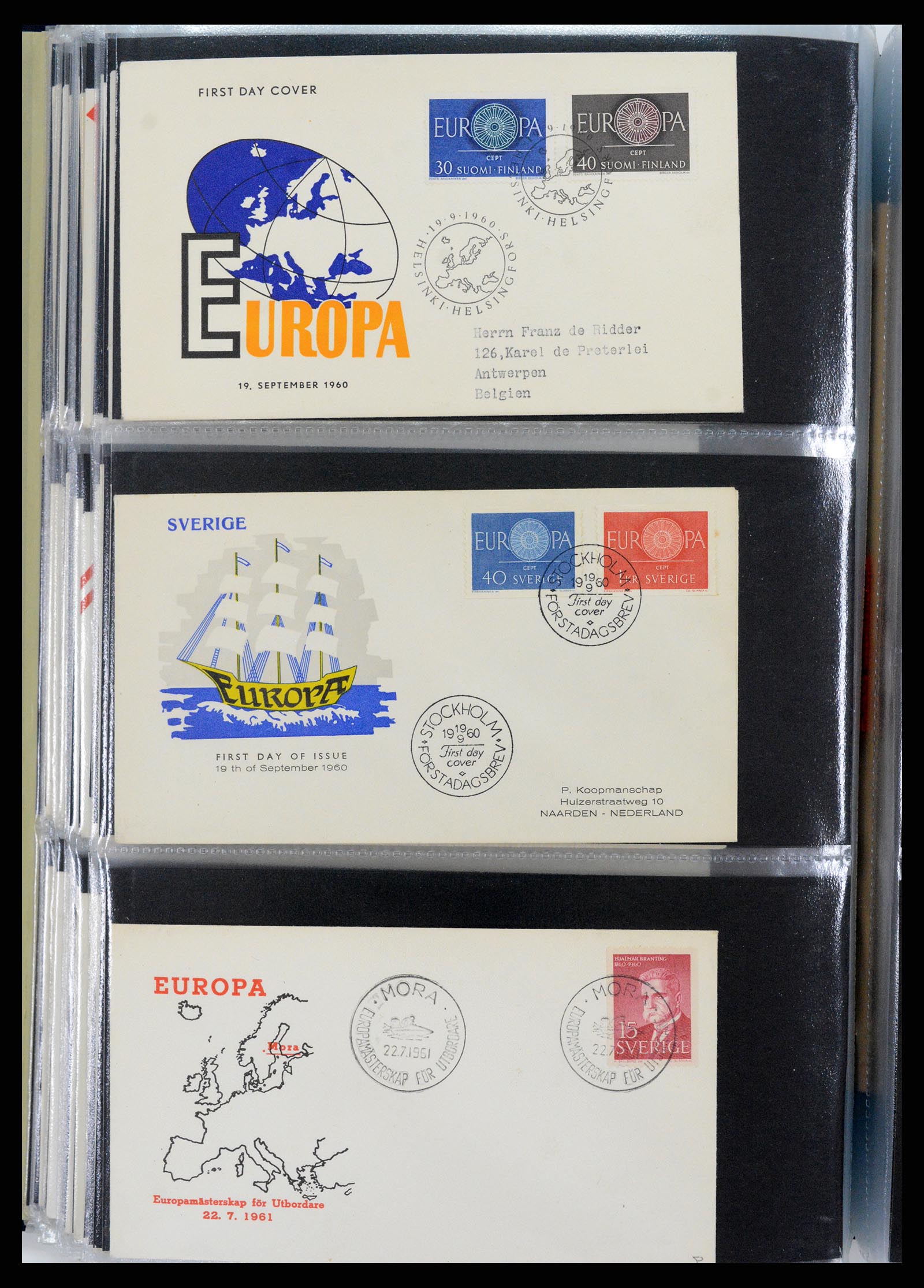 37694 039 - Postzegelverzameling 37694 Europa CEPT FDC's 1956-1970.