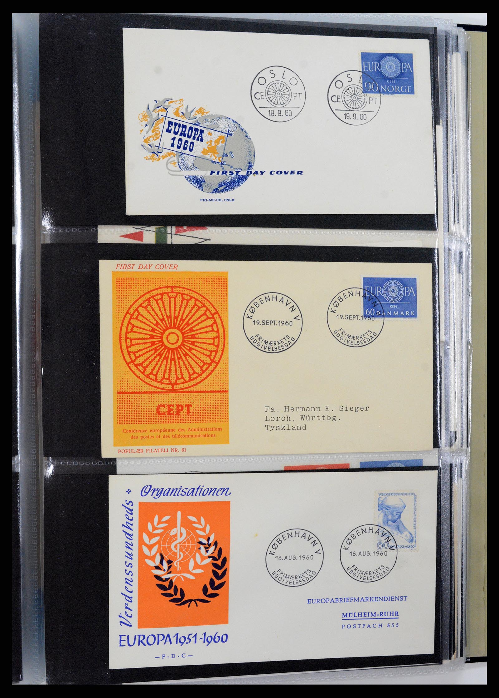 37694 040 - Postzegelverzameling 37694 Europa CEPT FDC's 1956-1970.