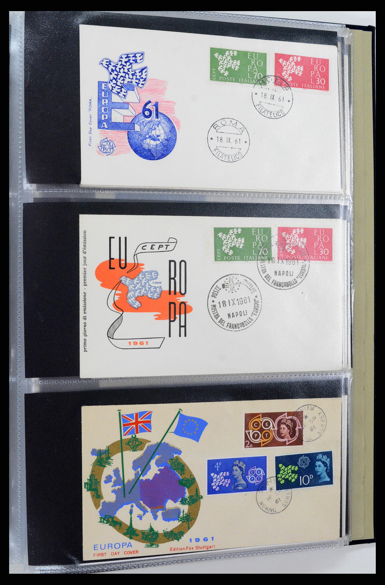 37694 056 - Postzegelverzameling 37694 Europa CEPT FDC's 1956-1970.