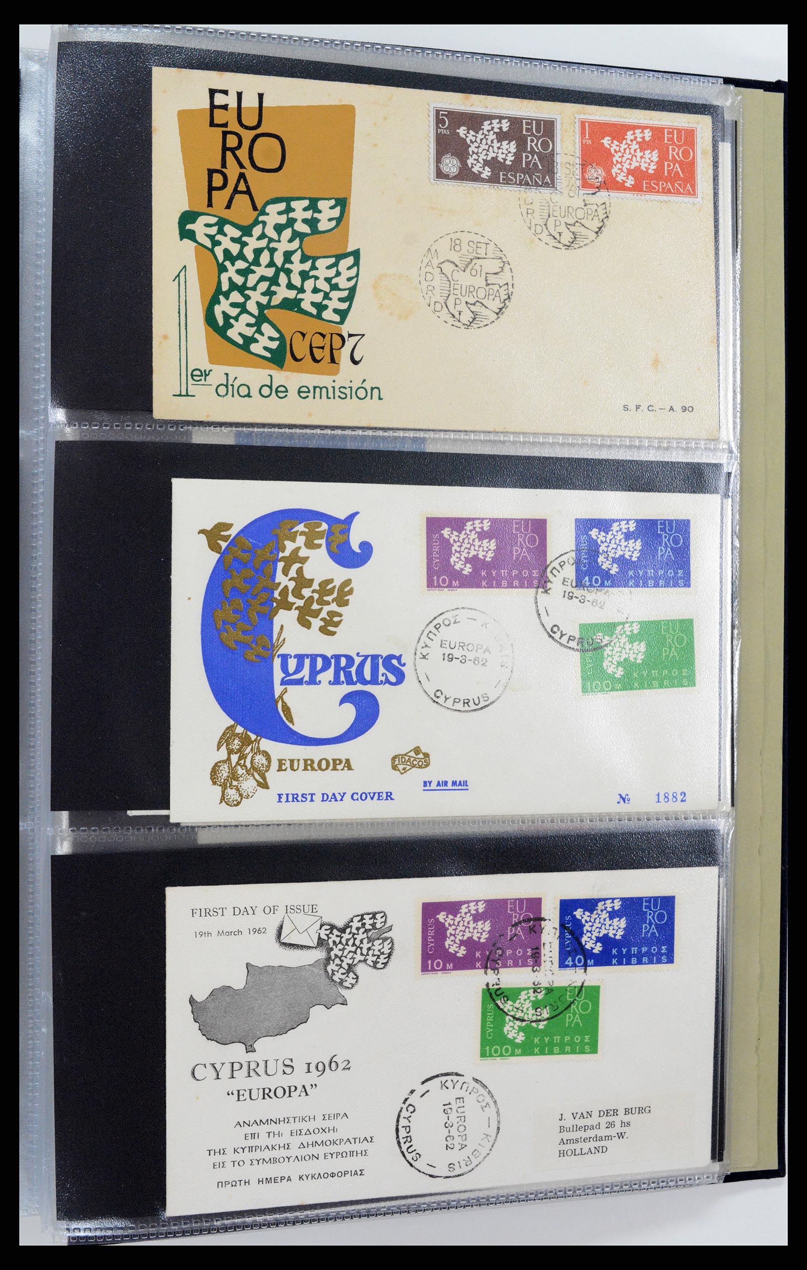 37694 058 - Postzegelverzameling 37694 Europa CEPT FDC's 1956-1970.