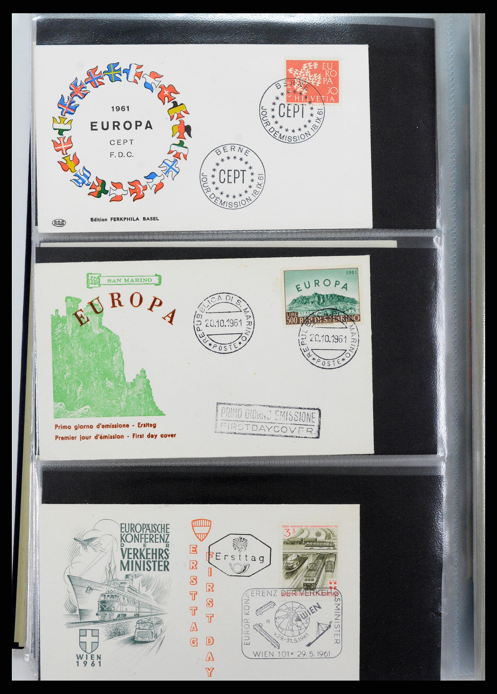 37694 061 - Postzegelverzameling 37694 Europa CEPT FDC's 1956-1970.