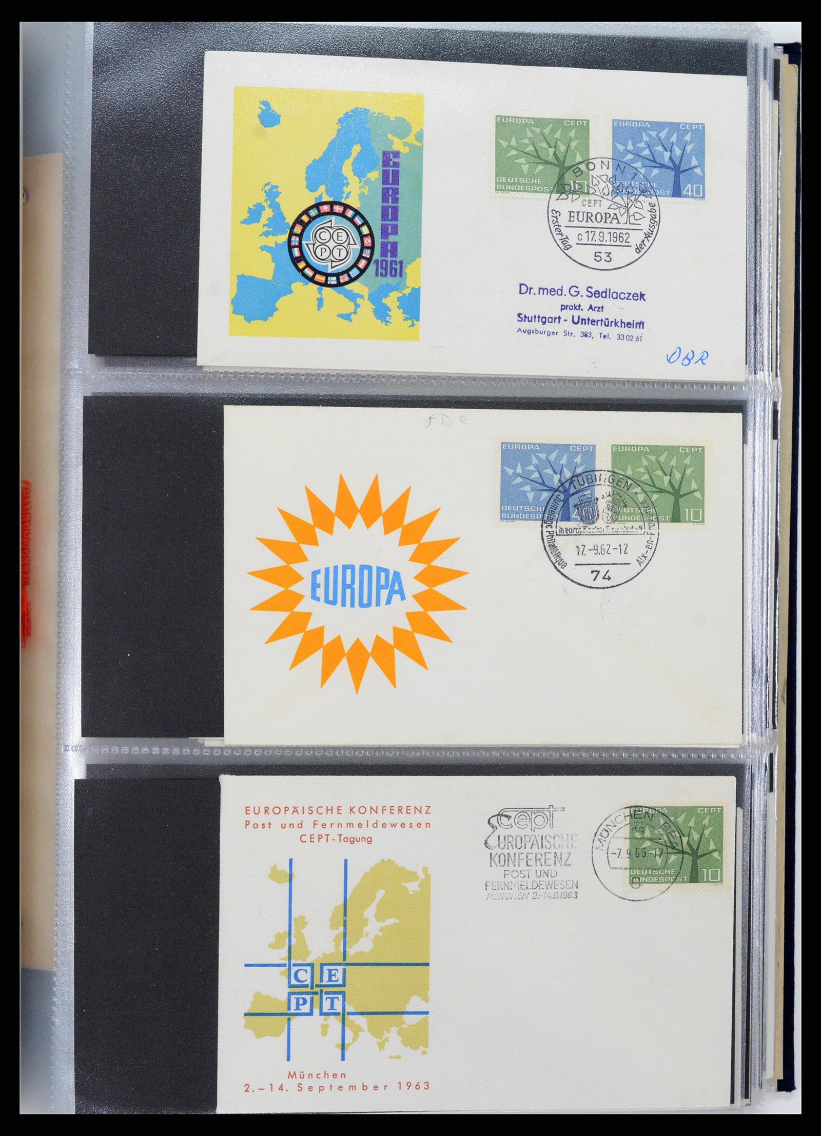 37694 069 - Postzegelverzameling 37694 Europa CEPT FDC's 1956-1970.