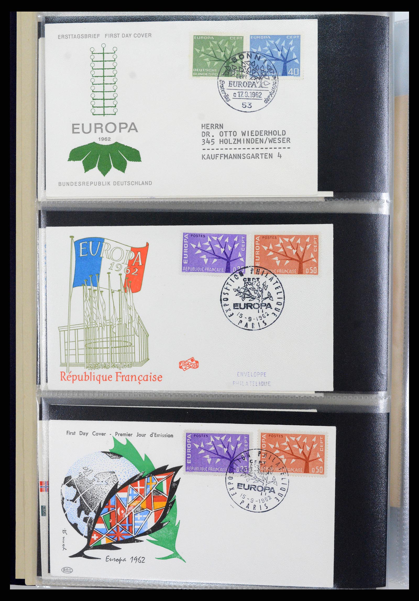 37694 071 - Postzegelverzameling 37694 Europa CEPT FDC's 1956-1970.
