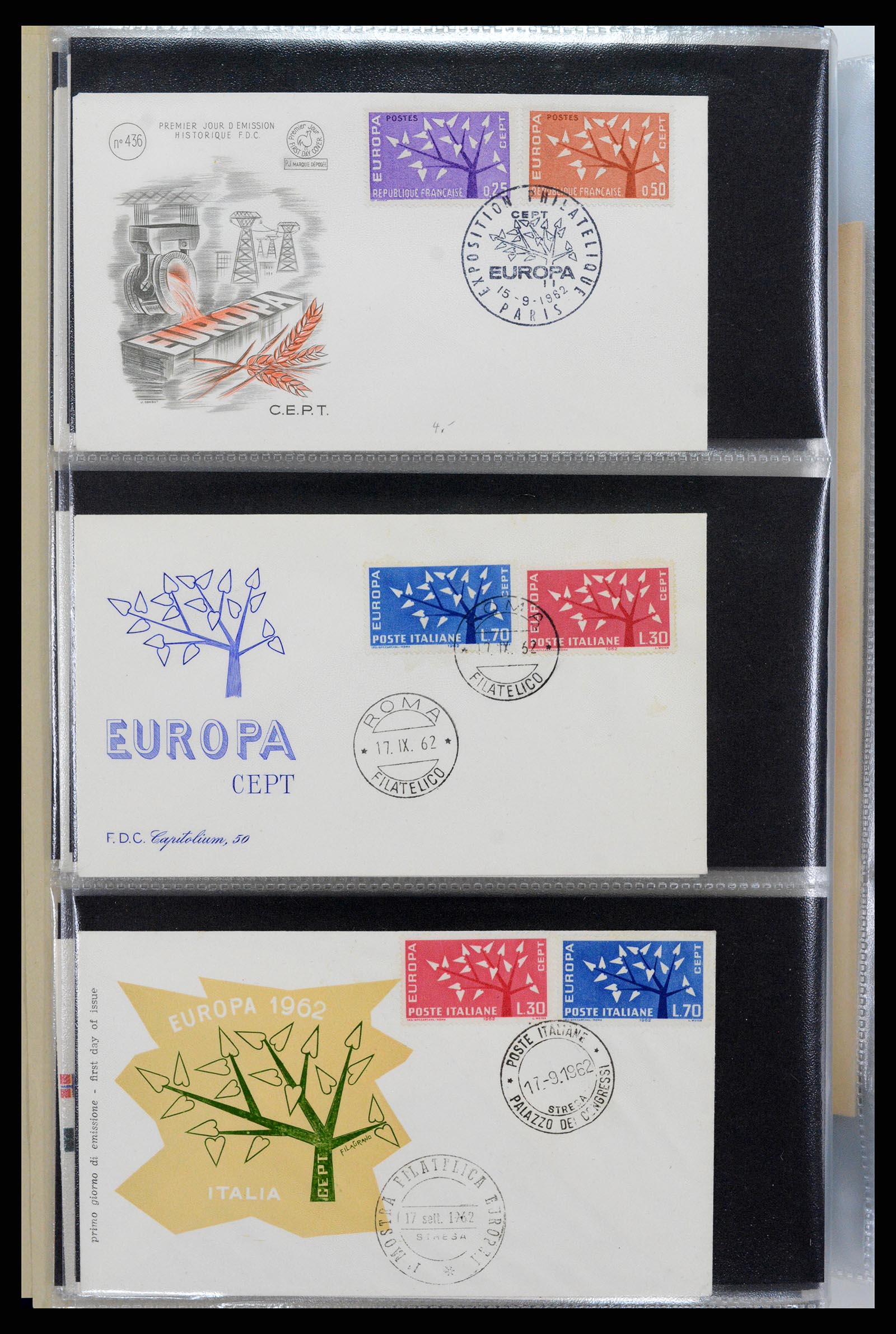 37694 074 - Postzegelverzameling 37694 Europa CEPT FDC's 1956-1970.