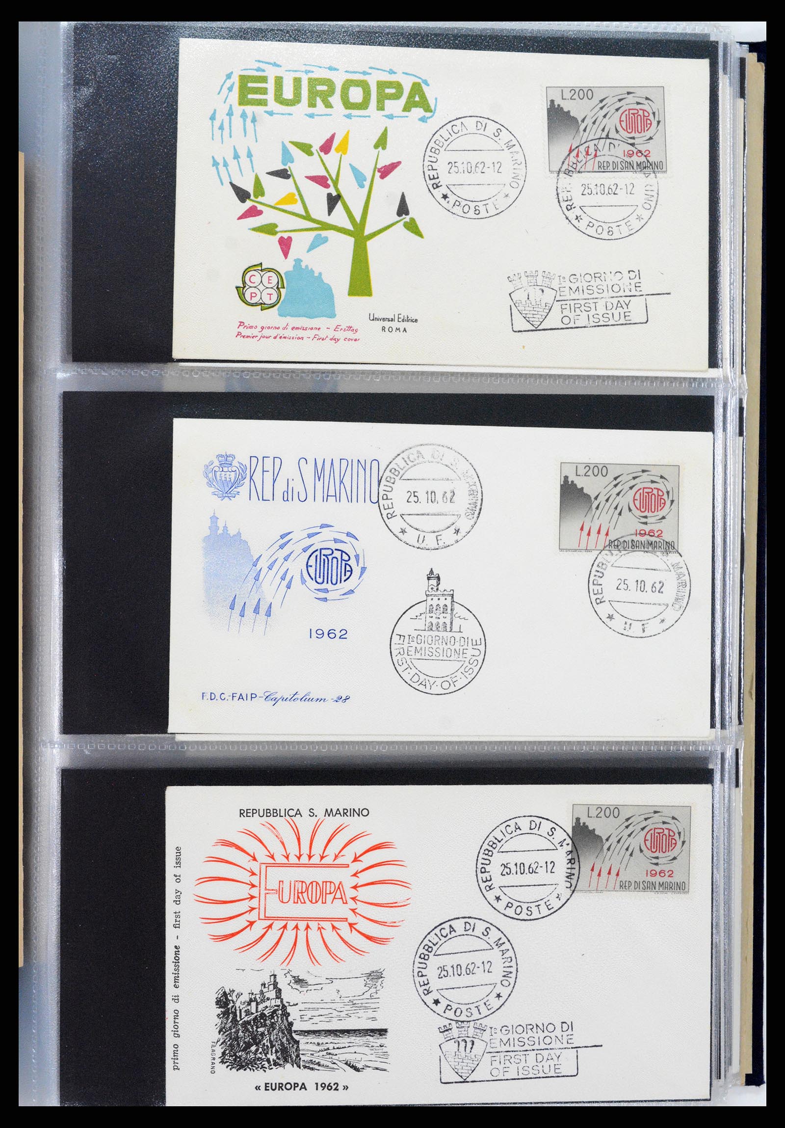 37694 076 - Postzegelverzameling 37694 Europa CEPT FDC's 1956-1970.