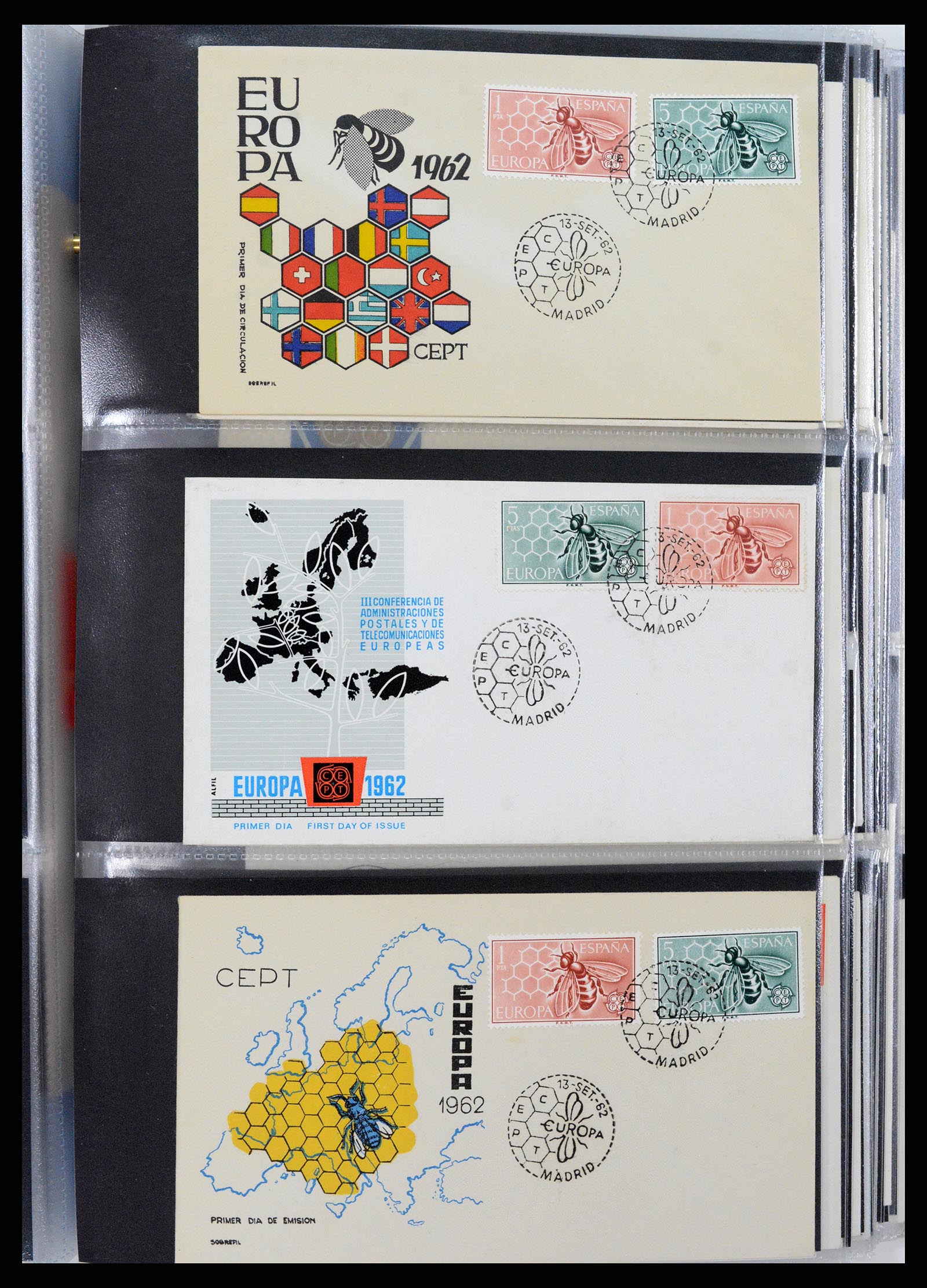 37694 080 - Postzegelverzameling 37694 Europa CEPT FDC's 1956-1970.