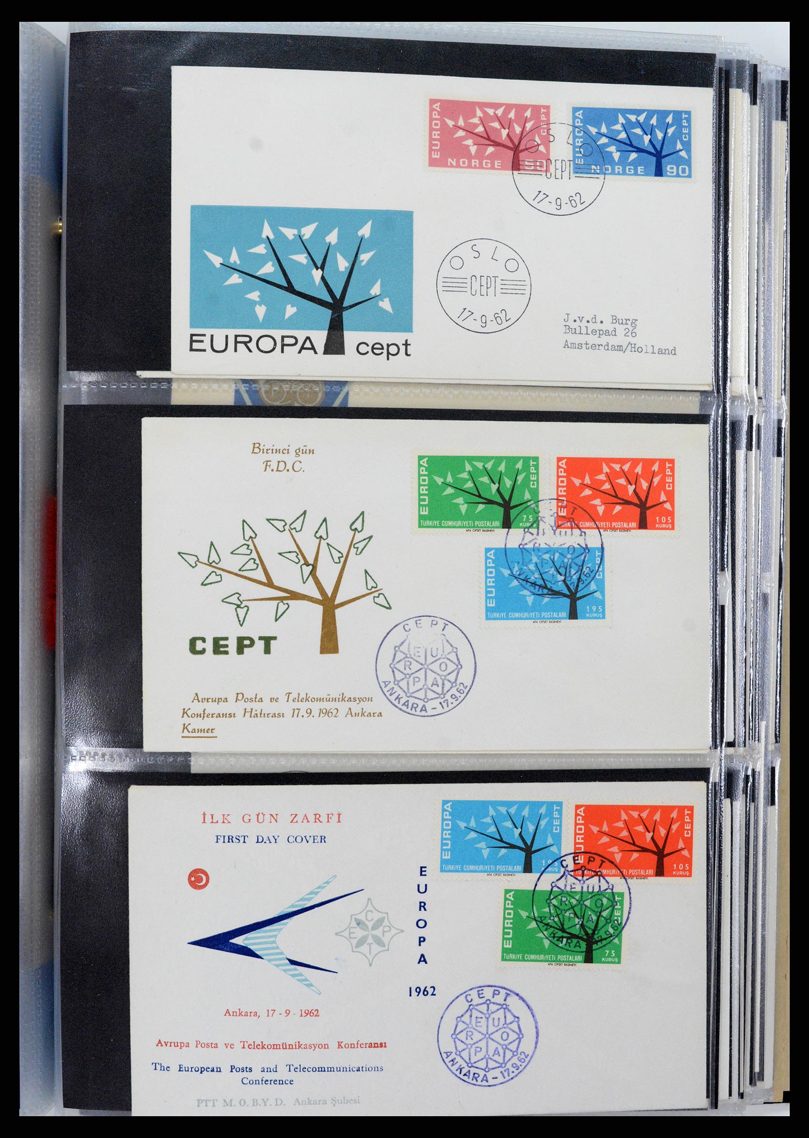 37694 082 - Postzegelverzameling 37694 Europa CEPT FDC's 1956-1970.