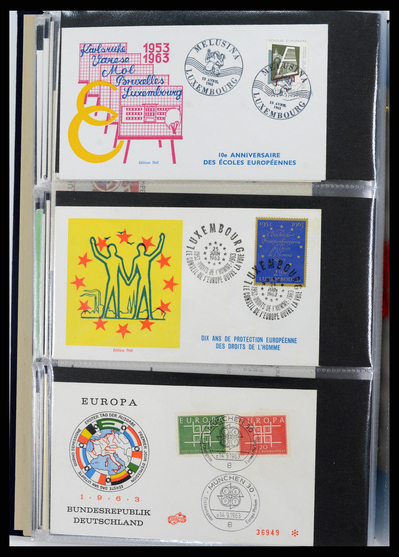 37694 089 - Postzegelverzameling 37694 Europa CEPT FDC's 1956-1970.