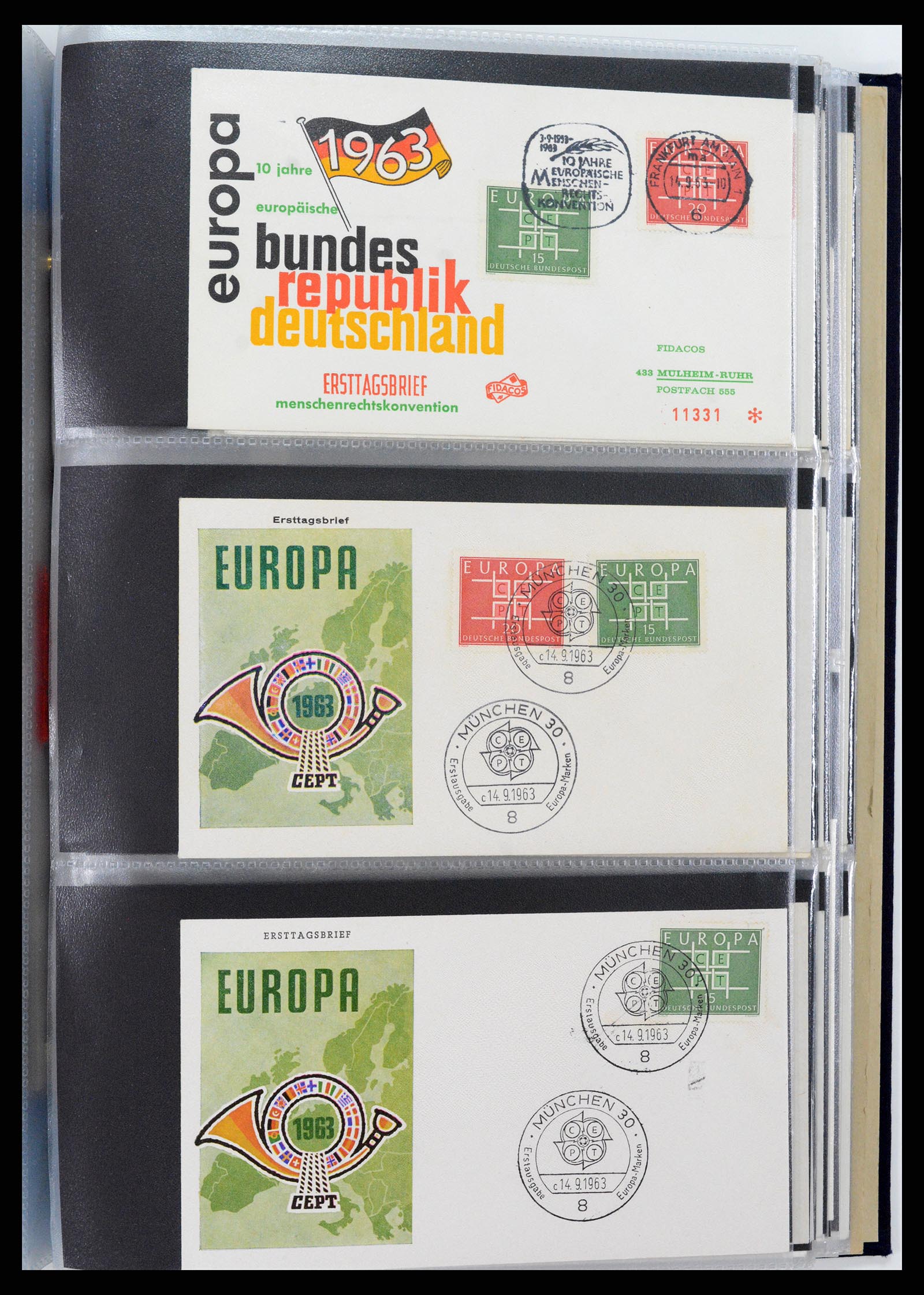 37694 090 - Postzegelverzameling 37694 Europa CEPT FDC's 1956-1970.