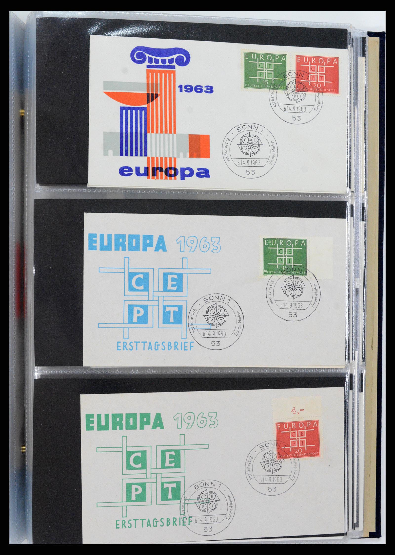 37694 091 - Postzegelverzameling 37694 Europa CEPT FDC's 1956-1970.