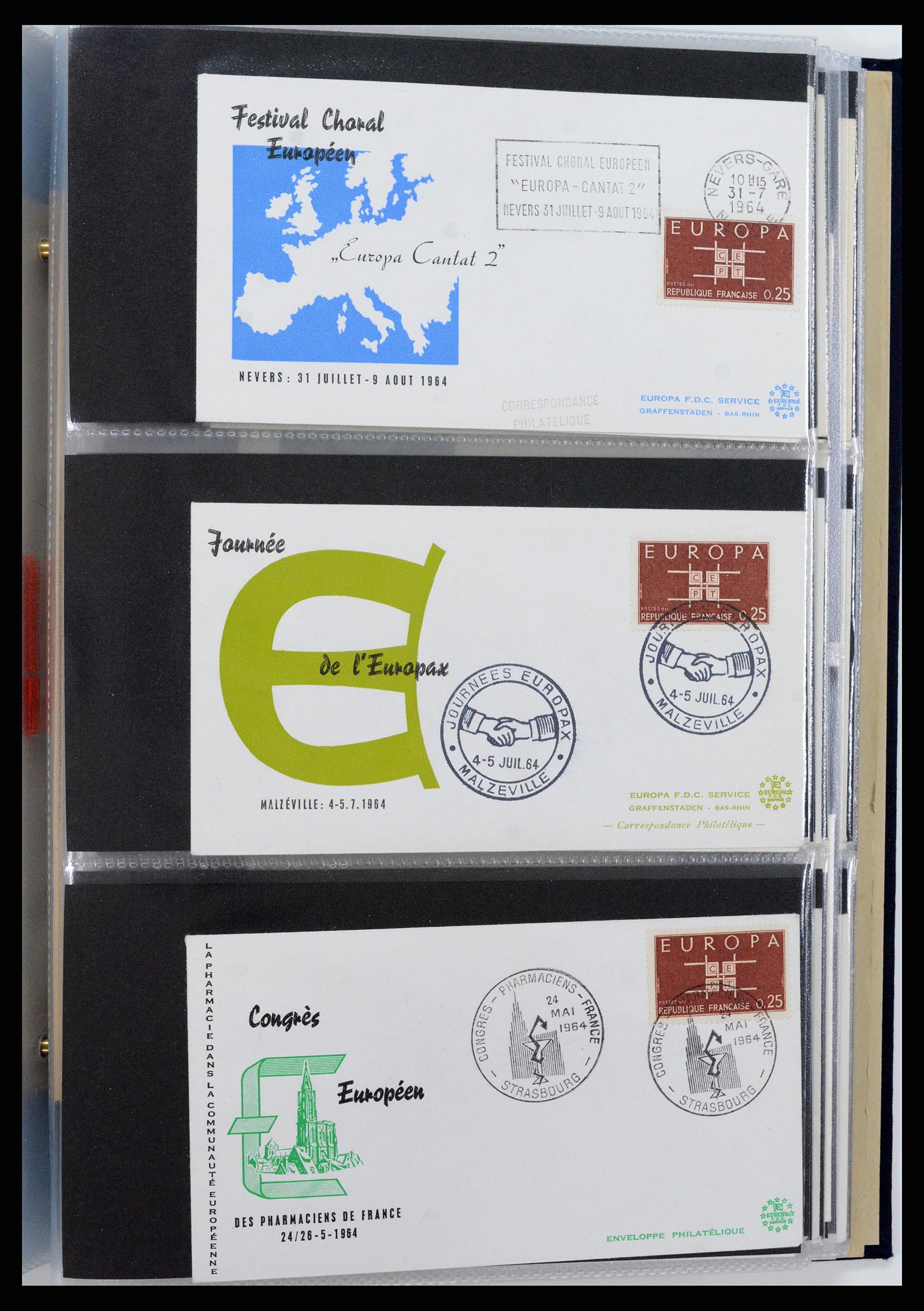 37694 094 - Postzegelverzameling 37694 Europa CEPT FDC's 1956-1970.