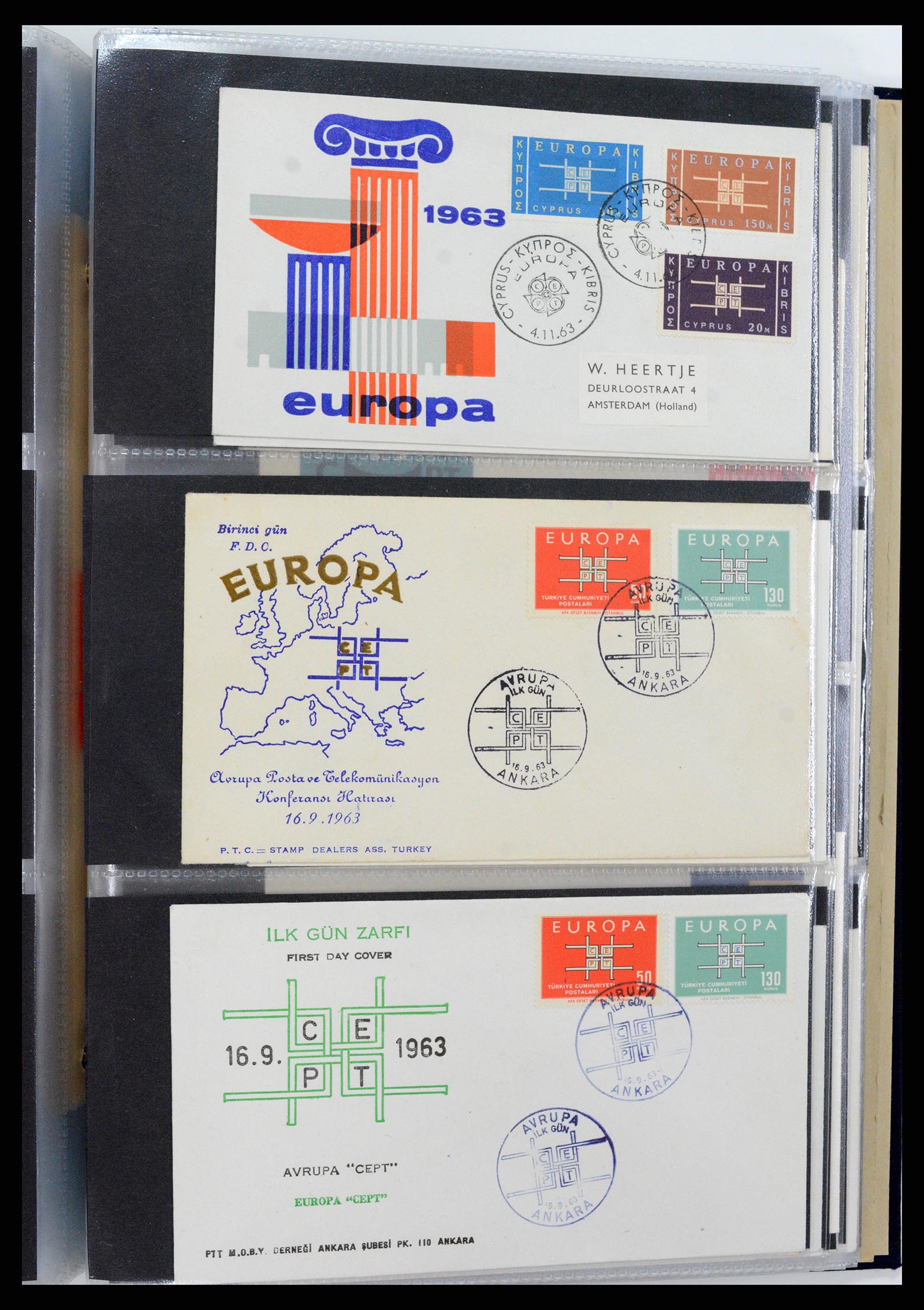 37694 100 - Postzegelverzameling 37694 Europa CEPT FDC's 1956-1970.