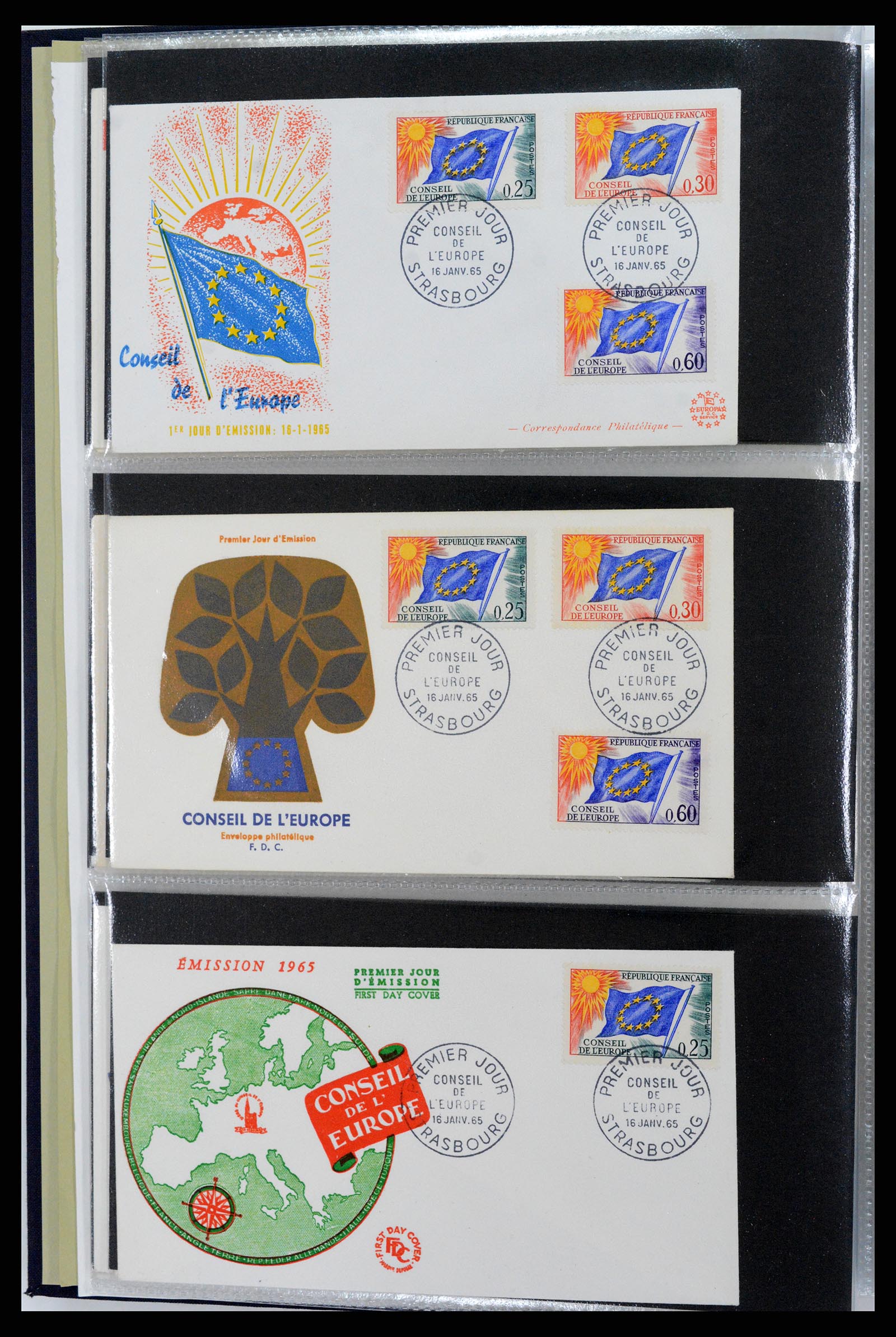 37694 128 - Postzegelverzameling 37694 Europa CEPT FDC's 1956-1970.