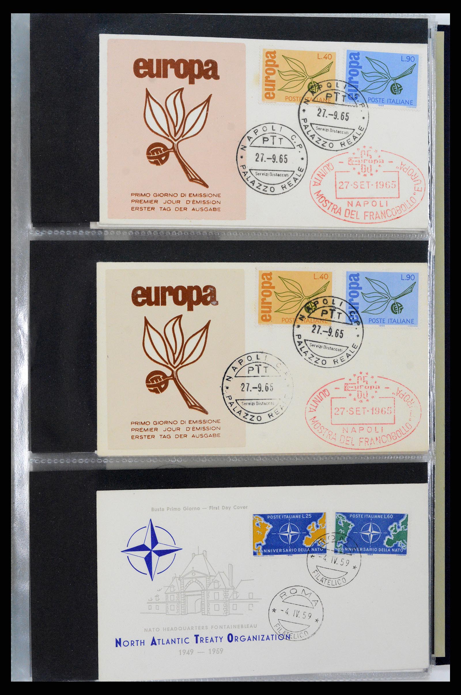 37694 129 - Postzegelverzameling 37694 Europa CEPT FDC's 1956-1970.