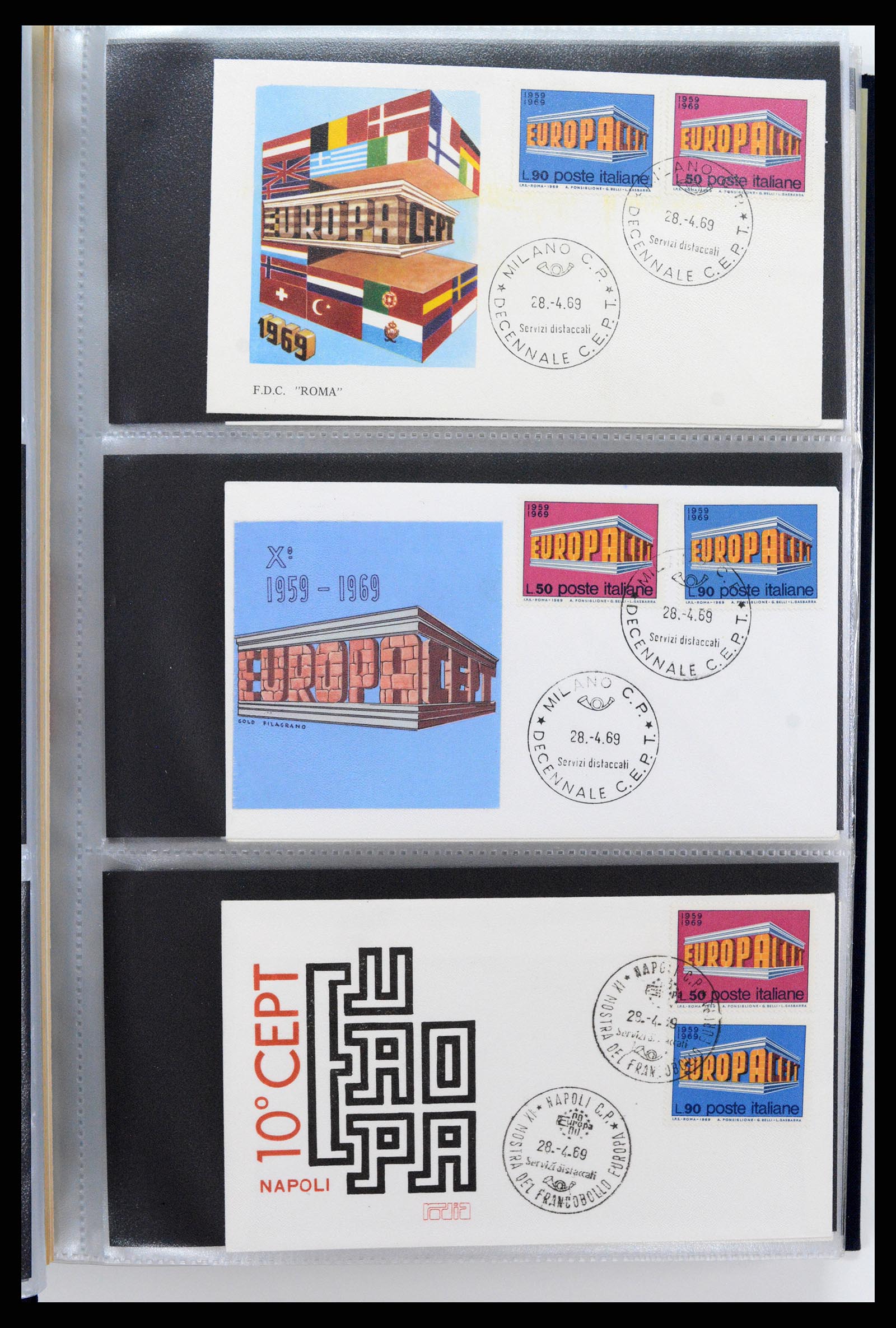 37694 184 - Postzegelverzameling 37694 Europa CEPT FDC's 1956-1970.