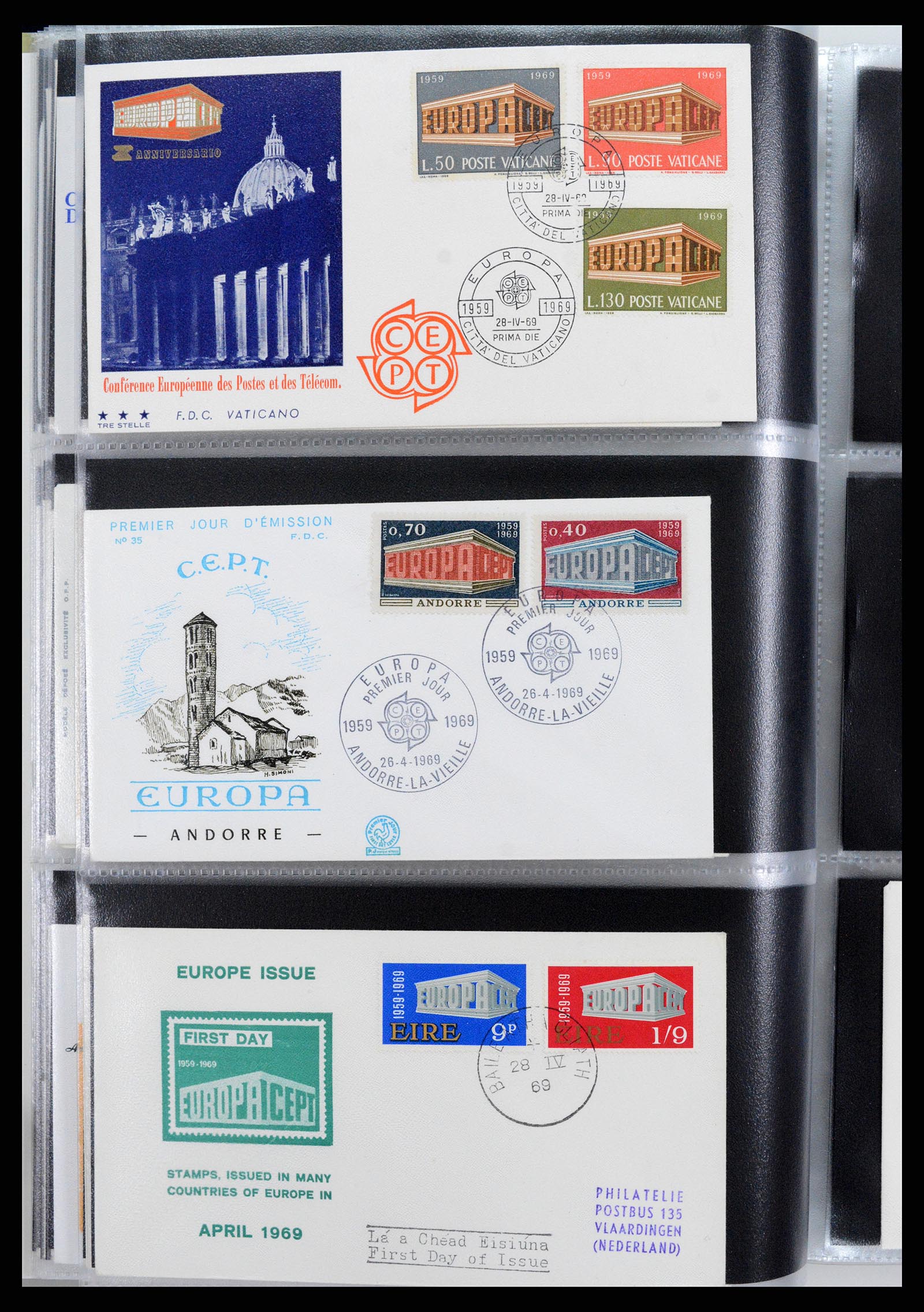 37694 187 - Postzegelverzameling 37694 Europa CEPT FDC's 1956-1970.