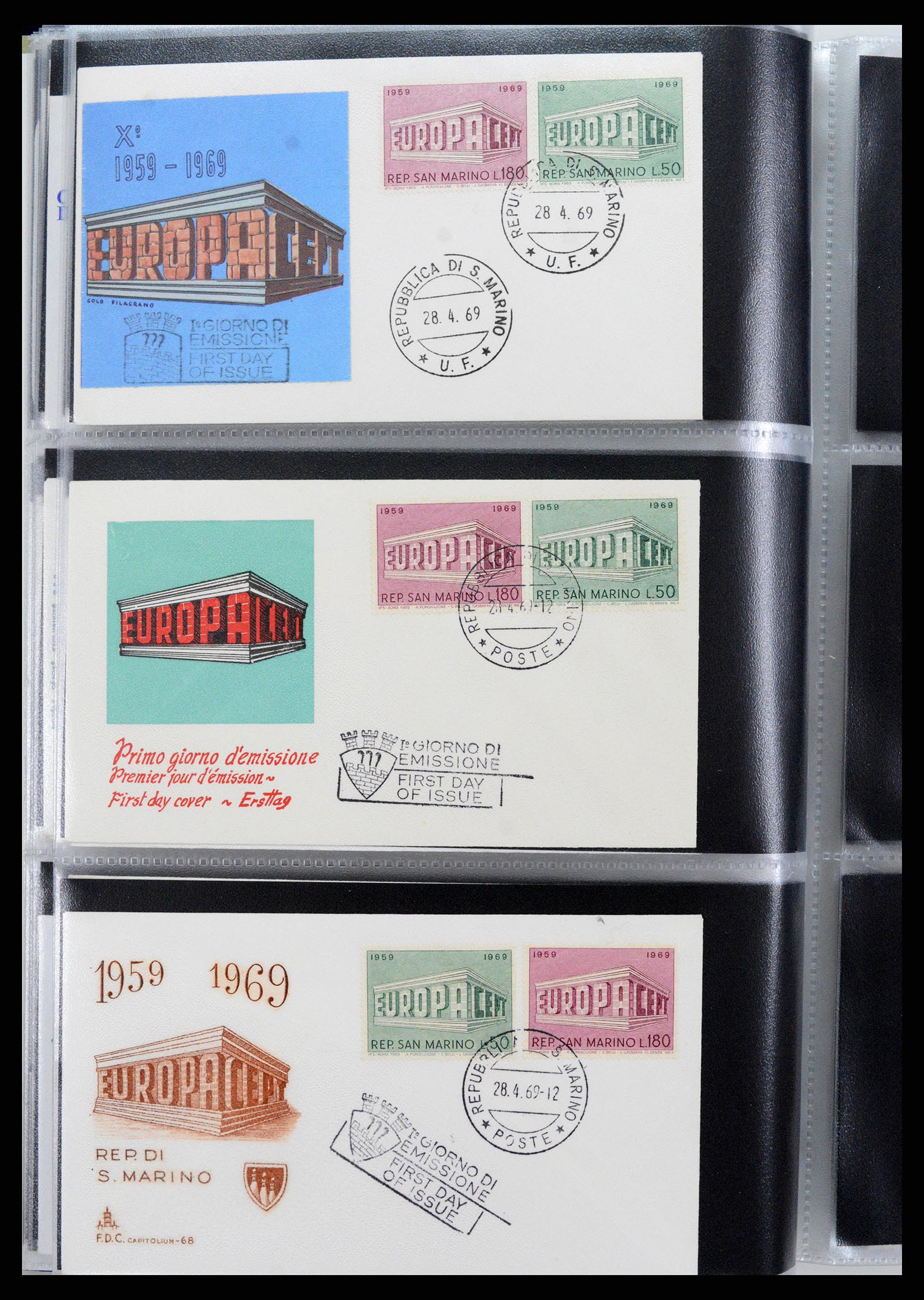 37694 189 - Postzegelverzameling 37694 Europa CEPT FDC's 1956-1970.