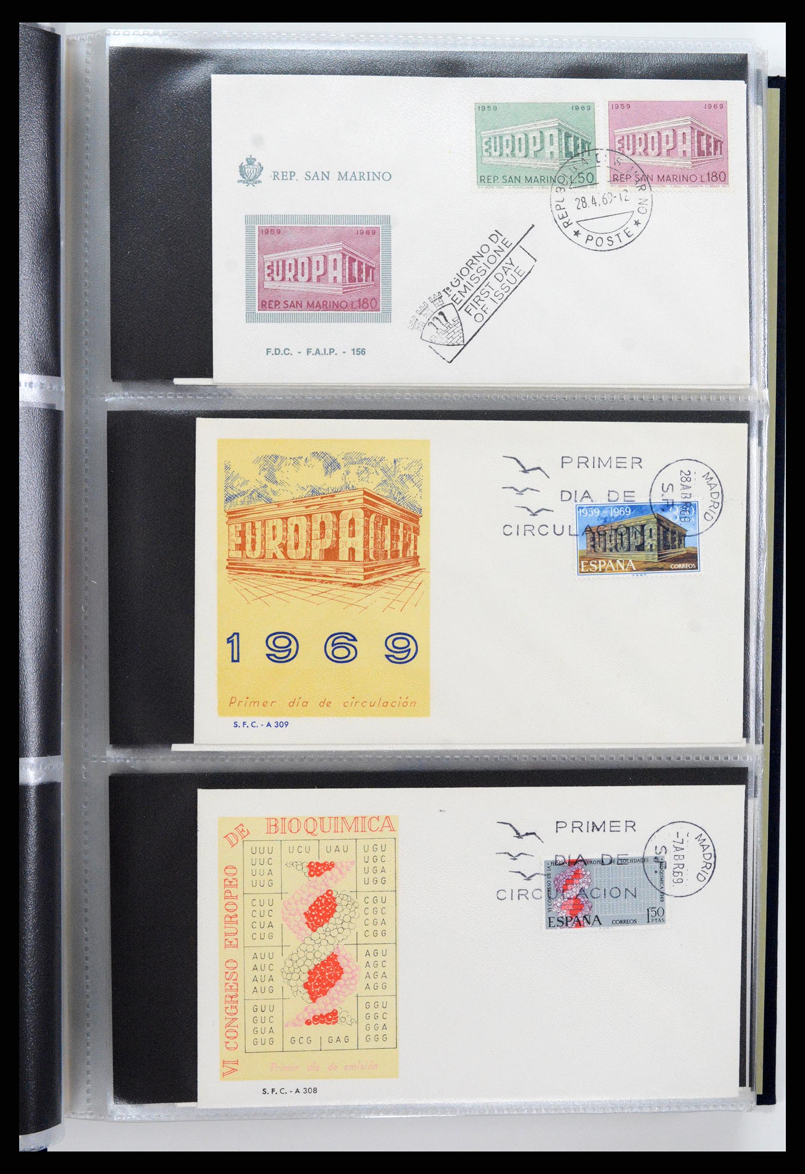37694 190 - Postzegelverzameling 37694 Europa CEPT FDC's 1956-1970.