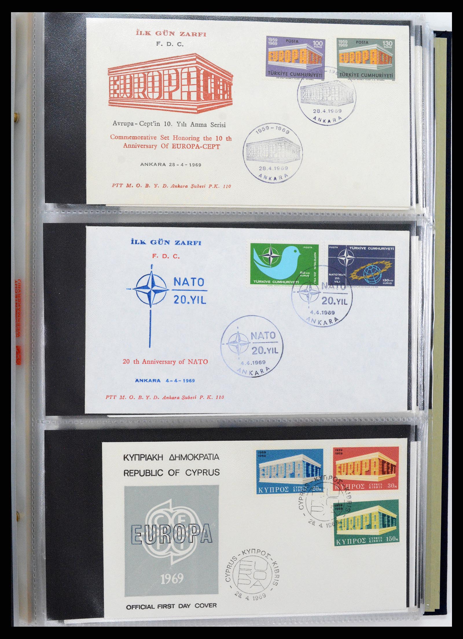 37694 192 - Postzegelverzameling 37694 Europa CEPT FDC's 1956-1970.