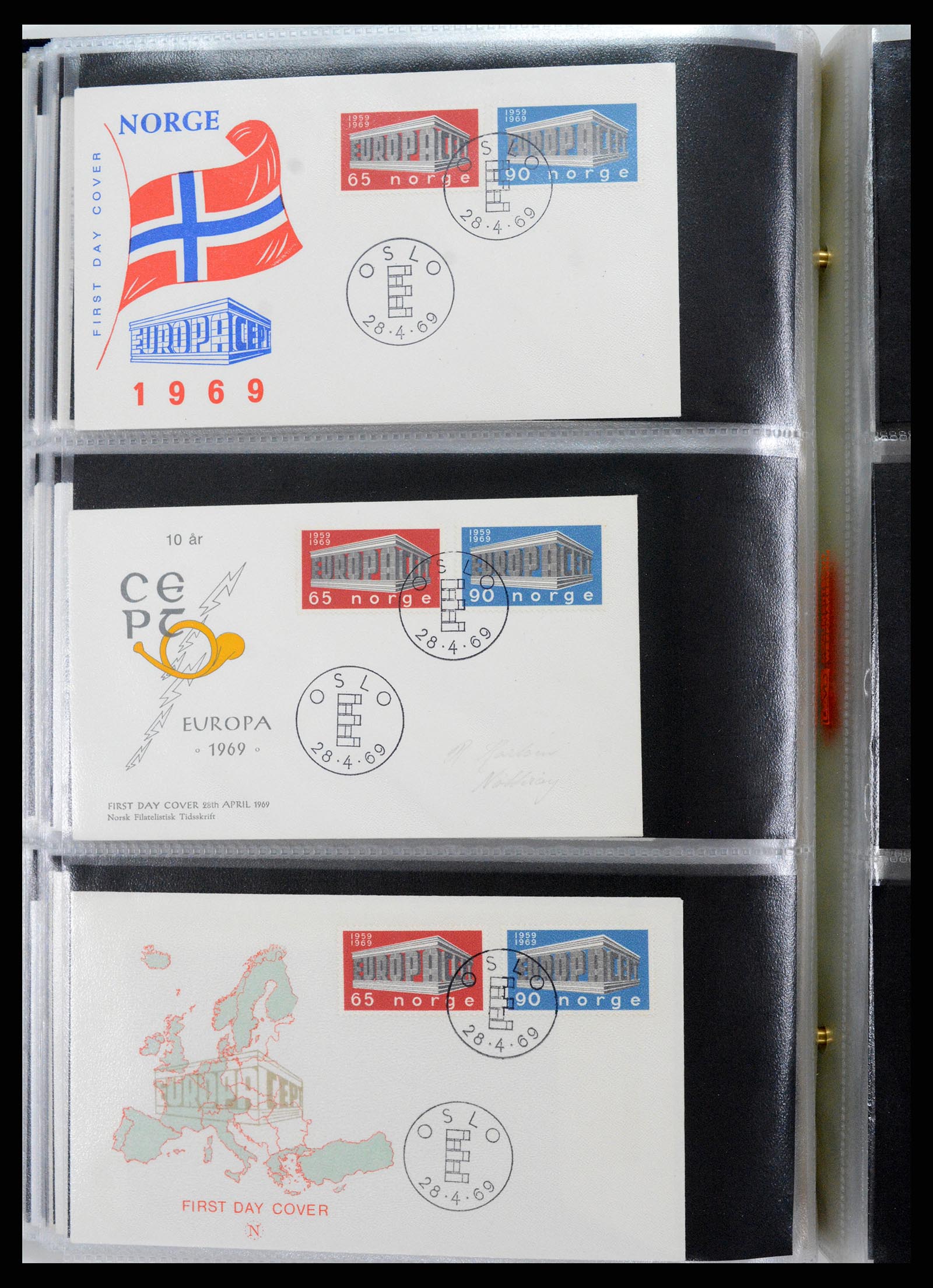37694 195 - Postzegelverzameling 37694 Europa CEPT FDC's 1956-1970.