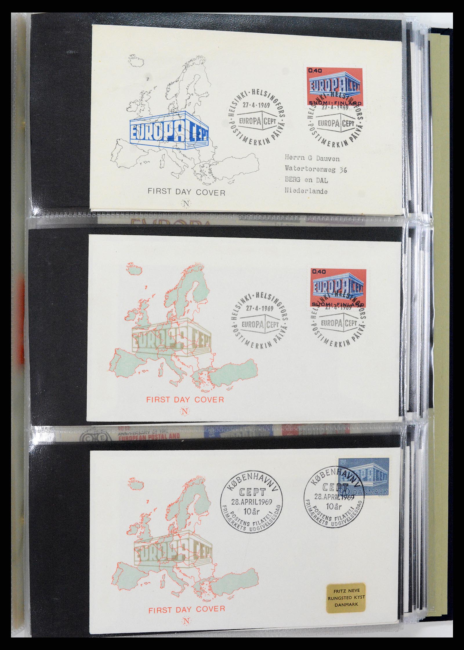 37694 196 - Postzegelverzameling 37694 Europa CEPT FDC's 1956-1970.