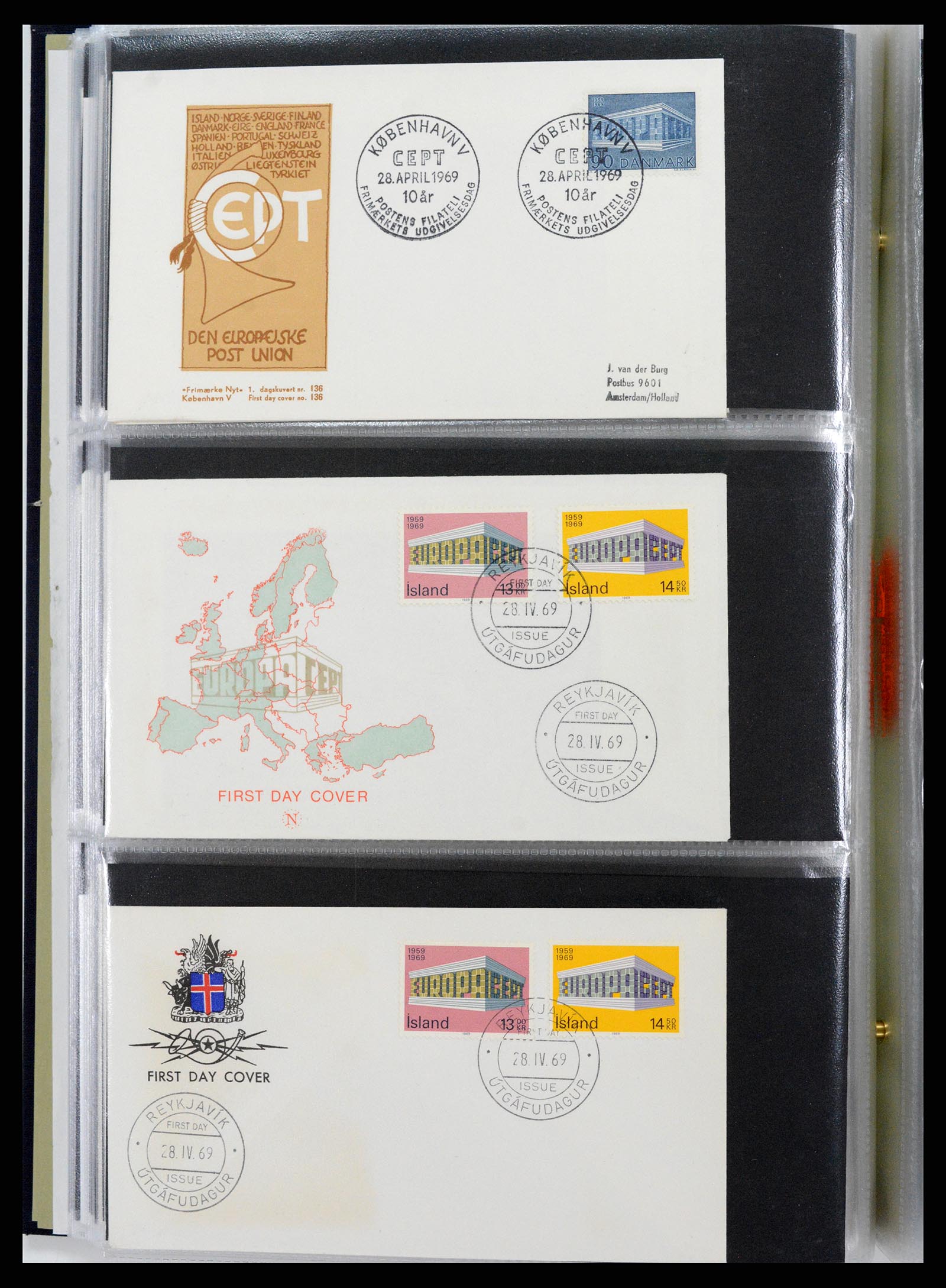 37694 197 - Postzegelverzameling 37694 Europa CEPT FDC's 1956-1970.