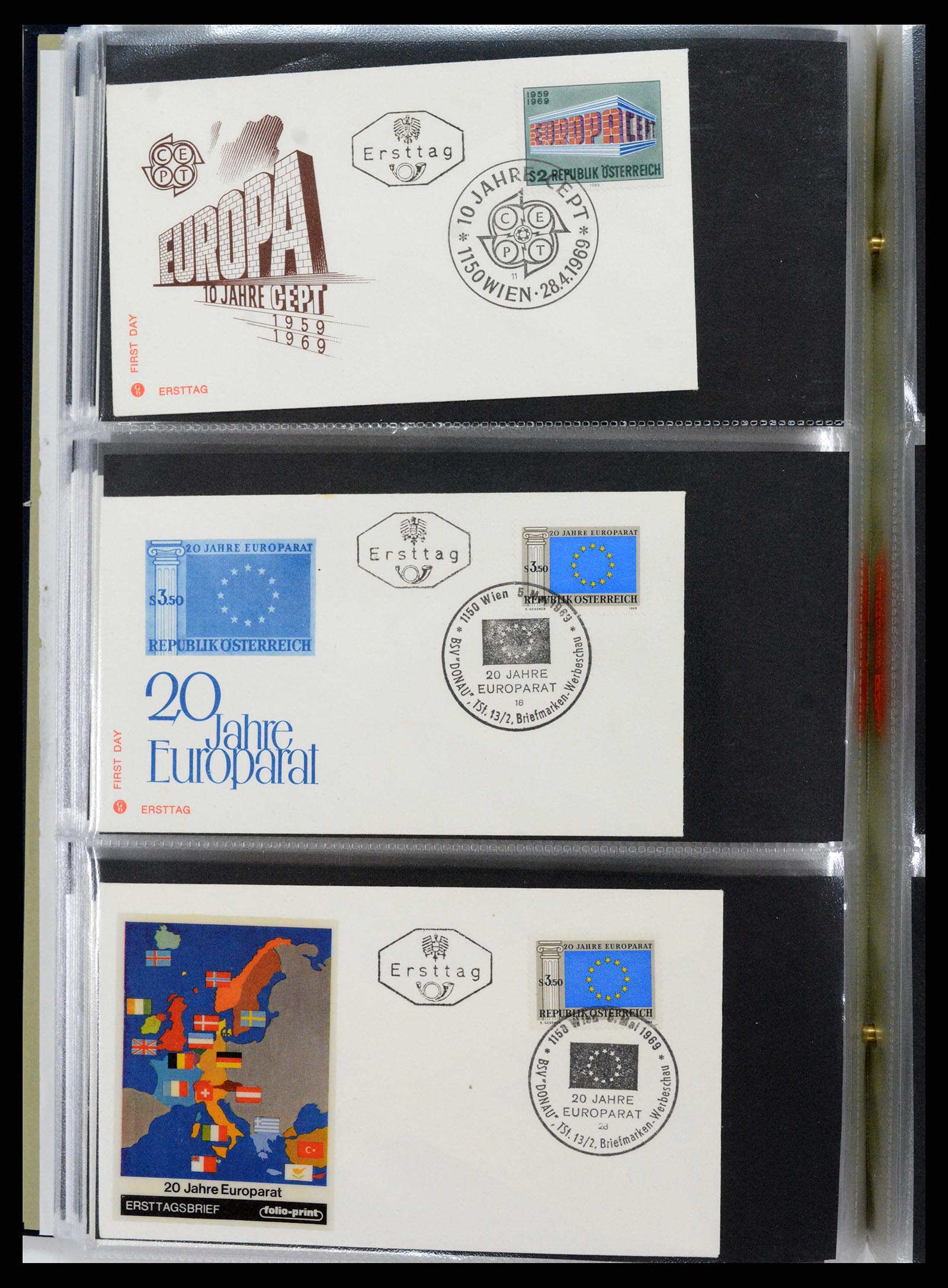 37694 199 - Postzegelverzameling 37694 Europa CEPT FDC's 1956-1970.
