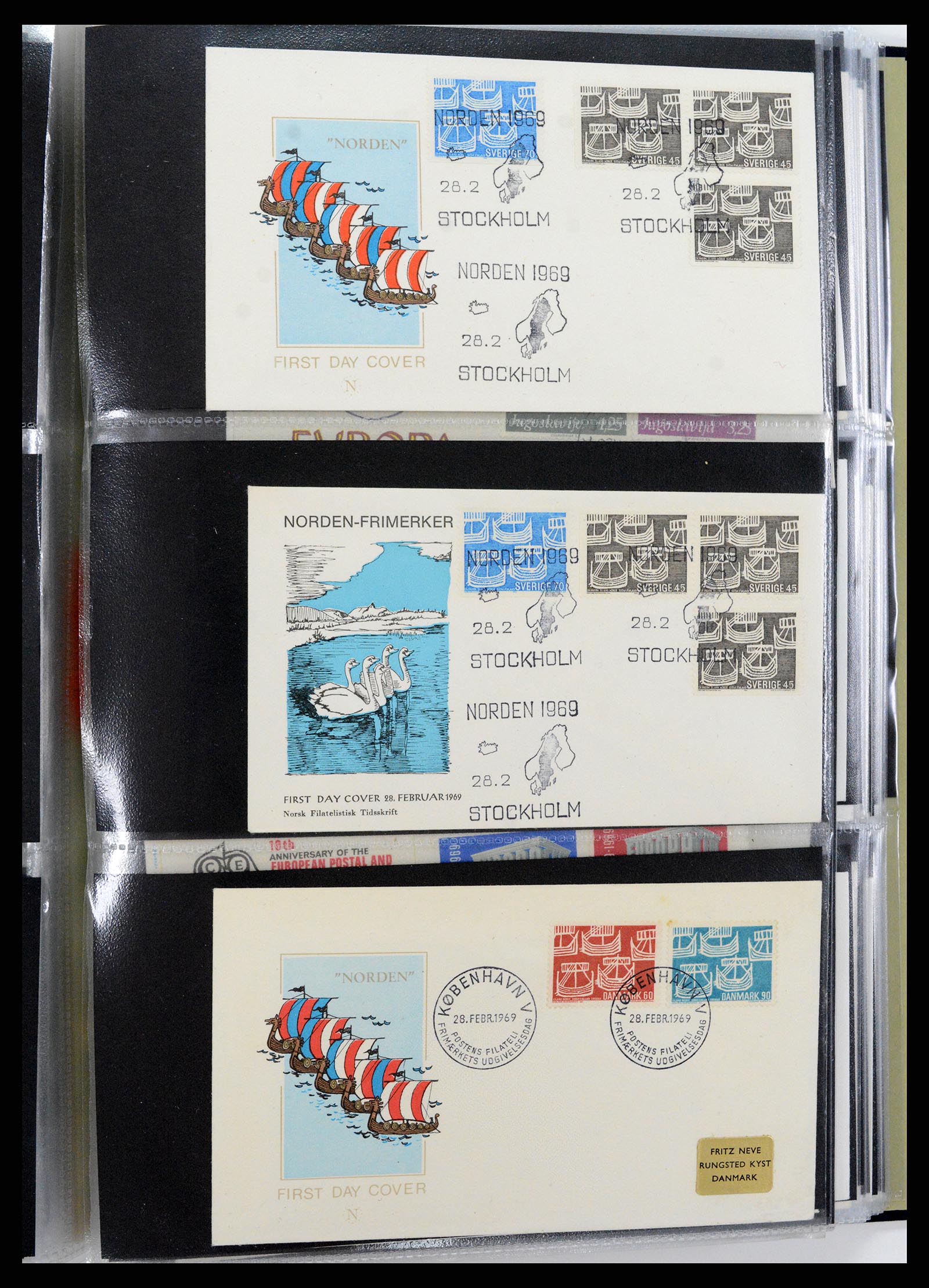 37694 200 - Postzegelverzameling 37694 Europa CEPT FDC's 1956-1970.