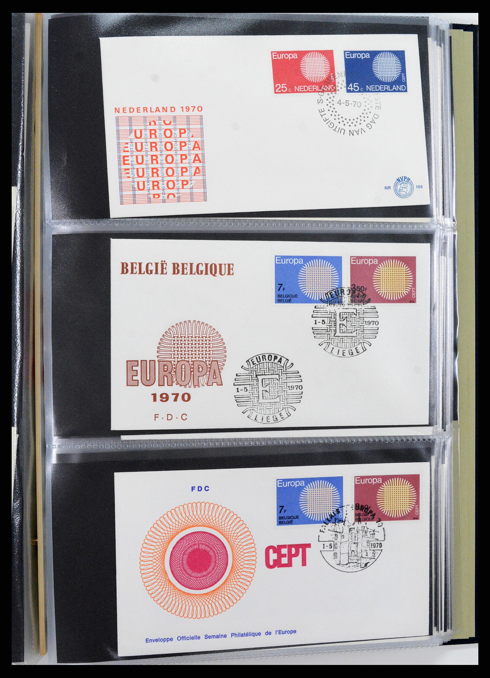 37694 204 - Postzegelverzameling 37694 Europa CEPT FDC's 1956-1970.