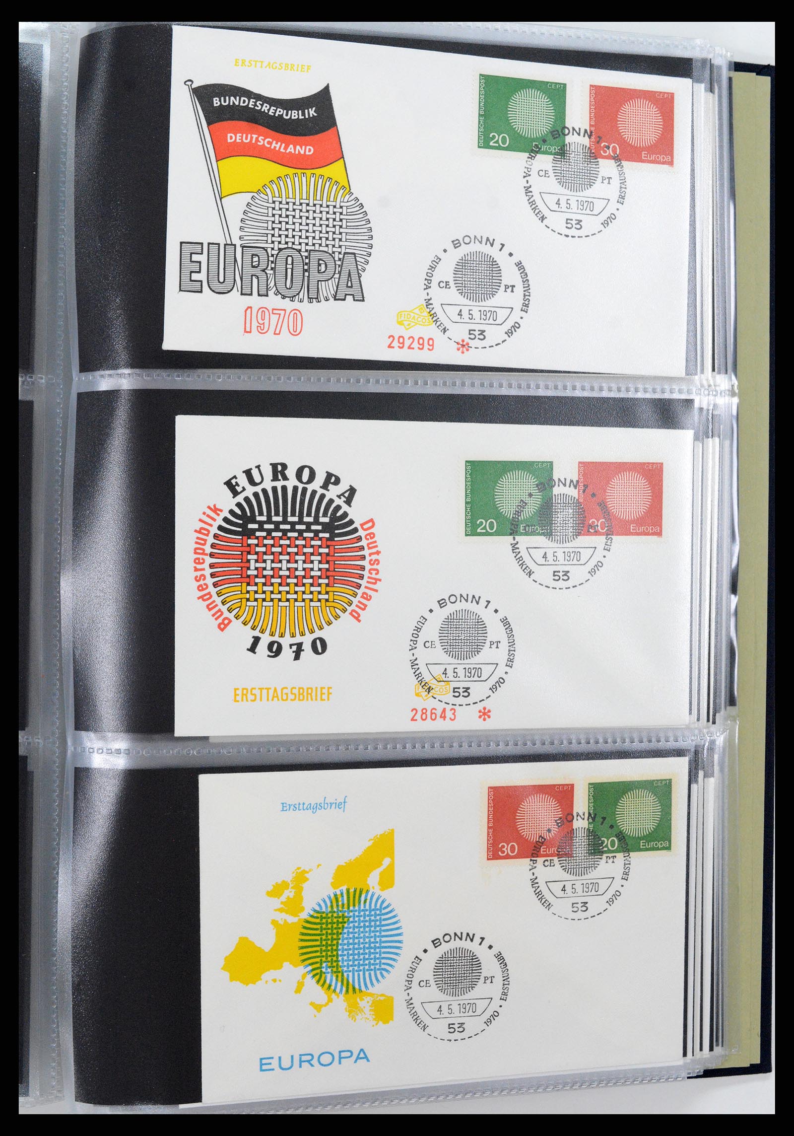 37694 208 - Postzegelverzameling 37694 Europa CEPT FDC's 1956-1970.