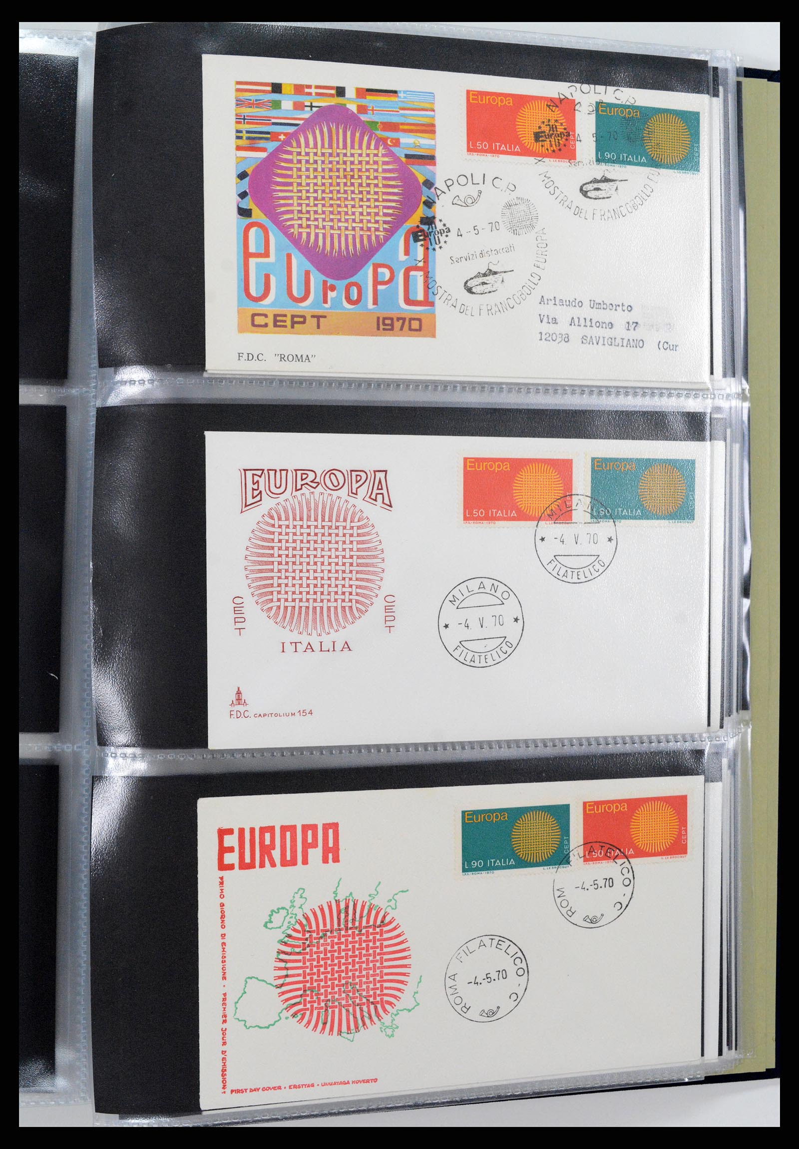 37694 212 - Postzegelverzameling 37694 Europa CEPT FDC's 1956-1970.