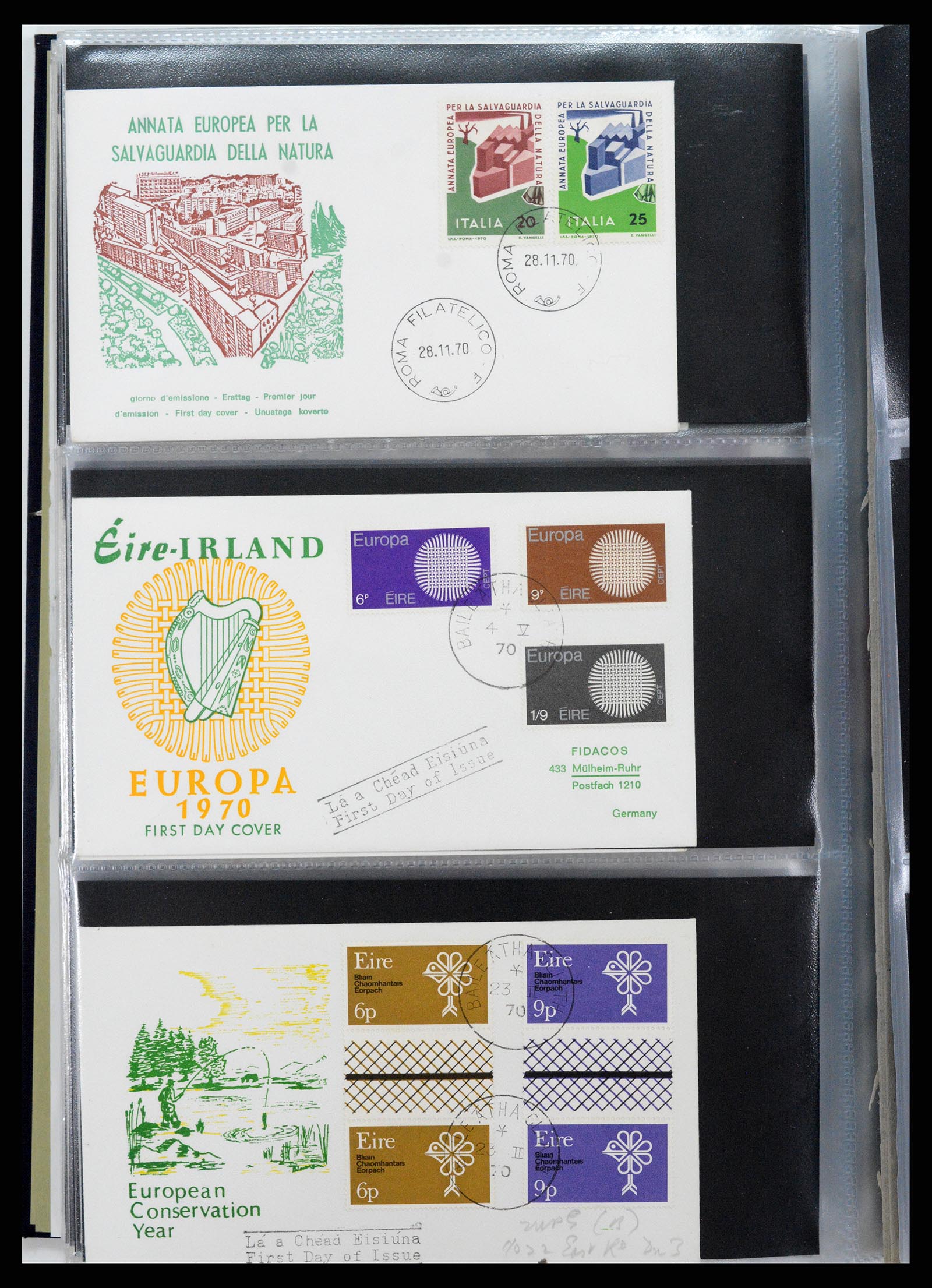 37694 213 - Postzegelverzameling 37694 Europa CEPT FDC's 1956-1970.