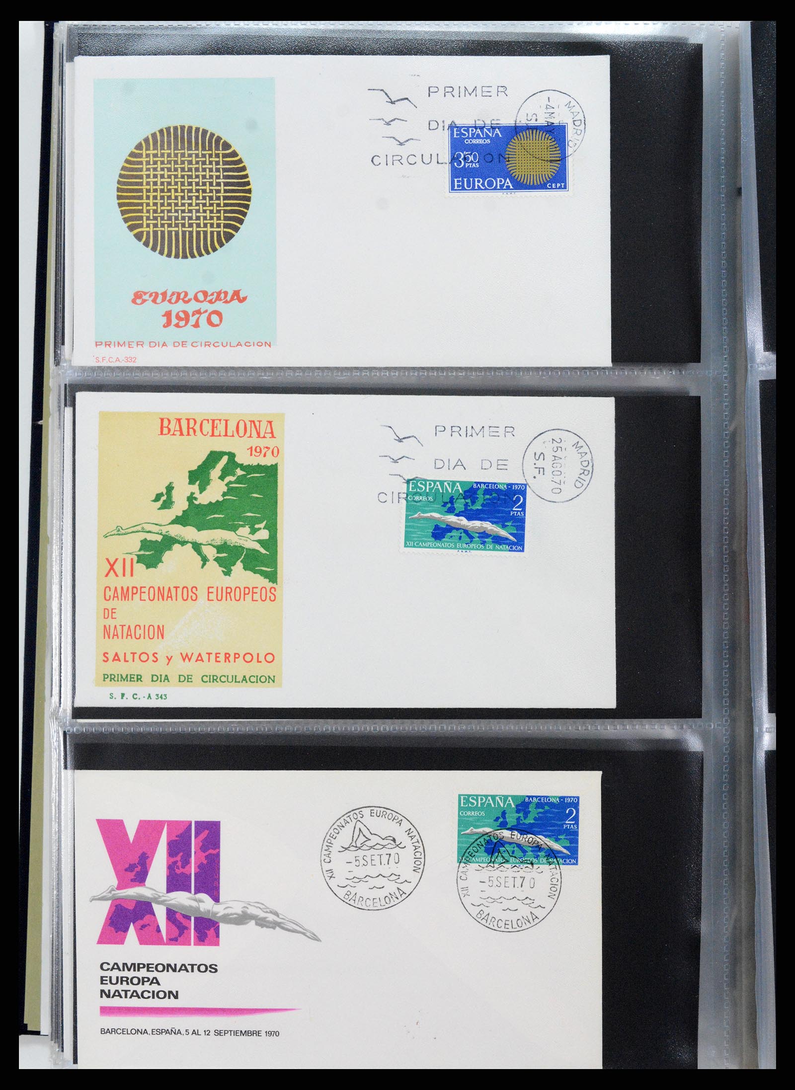 37694 215 - Postzegelverzameling 37694 Europa CEPT FDC's 1956-1970.