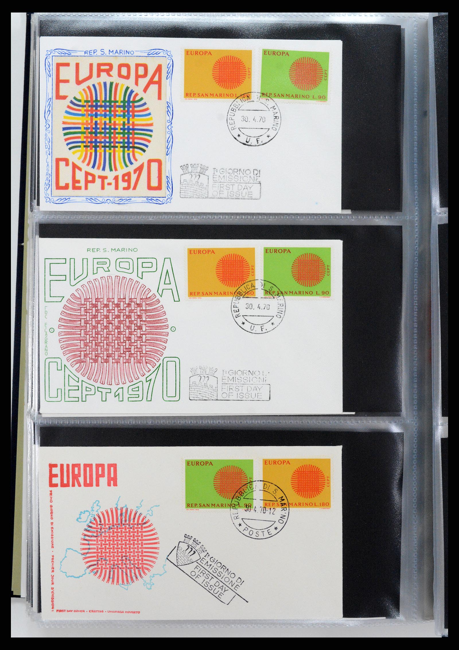37694 217 - Postzegelverzameling 37694 Europa CEPT FDC's 1956-1970.